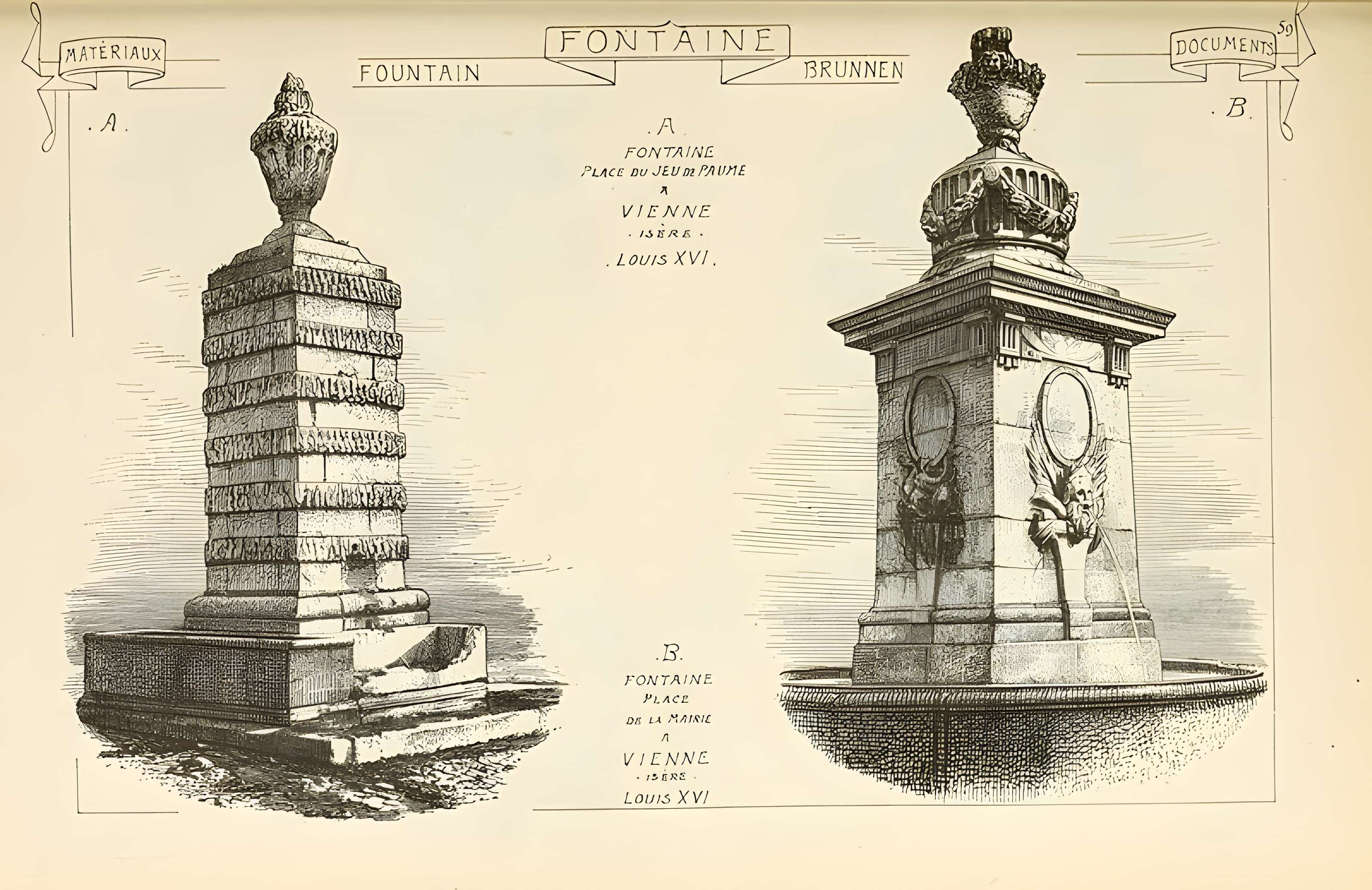 Fontaine Place de l'Hôtel-de-Ville de Vienne