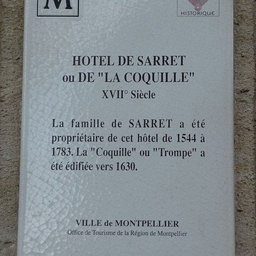 Hôtel de Sarret ou de la Coquille à Montpellier