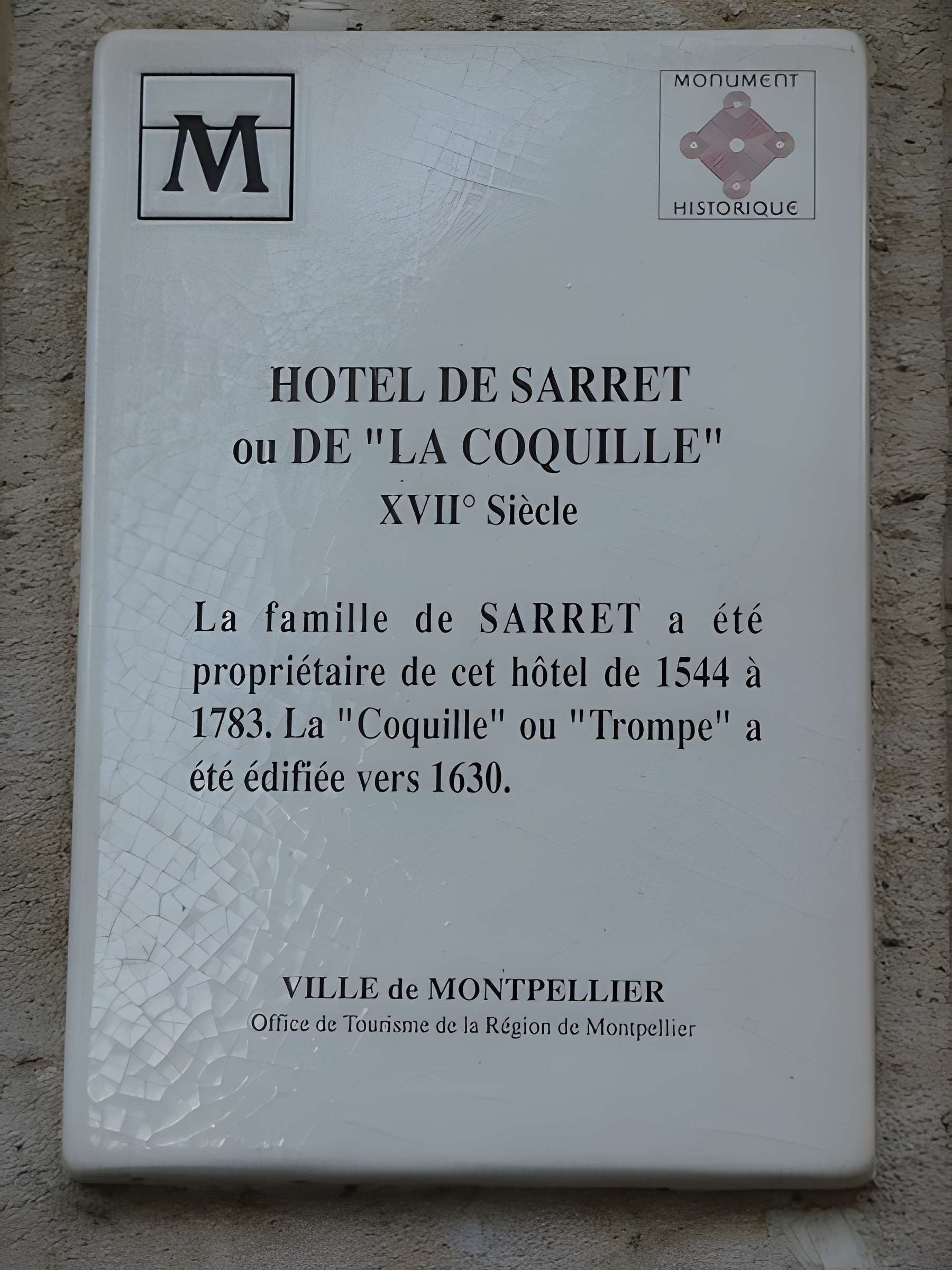Hôtel de Sarret ou de la Coquille à Montpellier