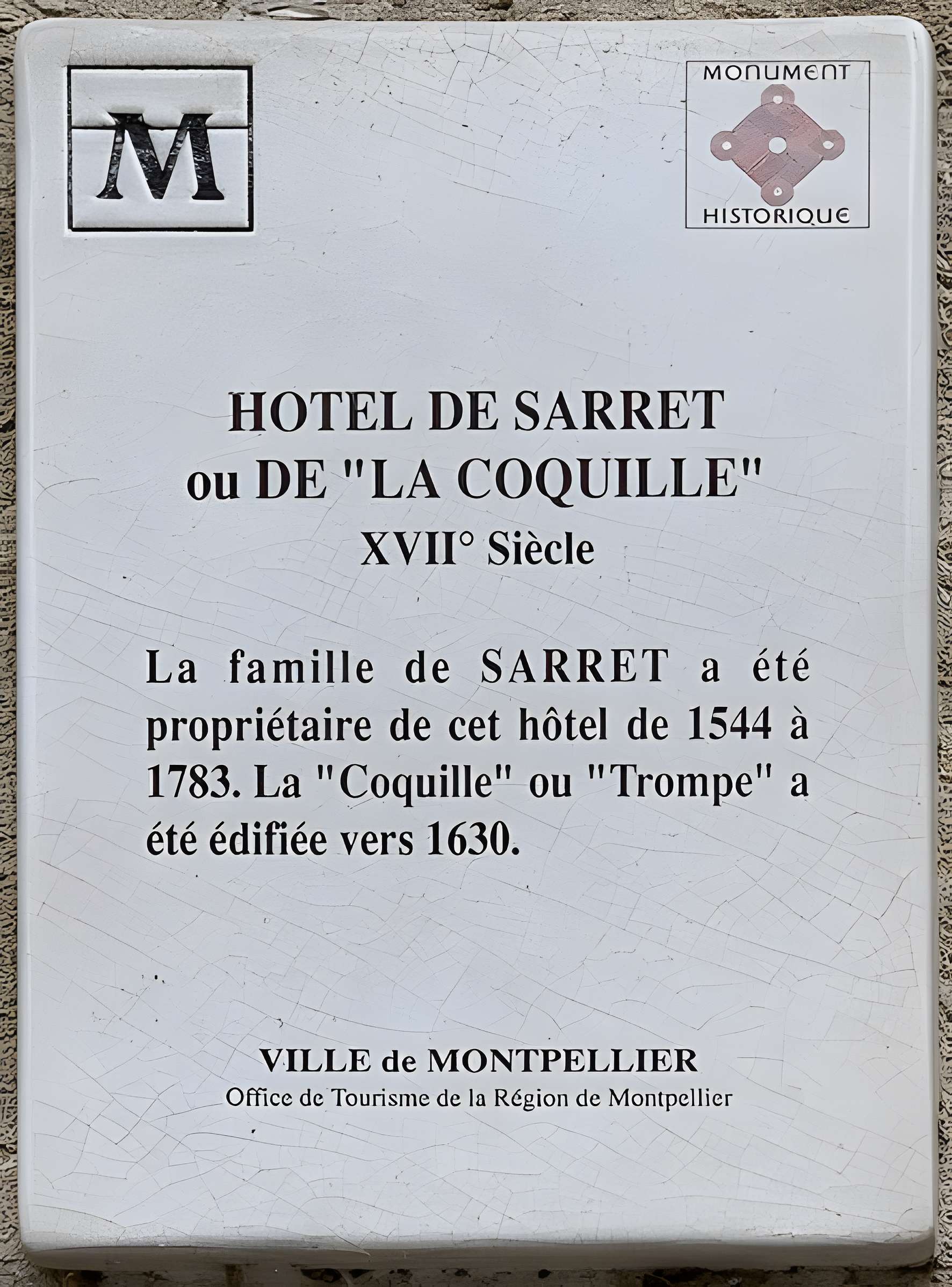 Hôtel de Sarret ou de la Coquille à Montpellier