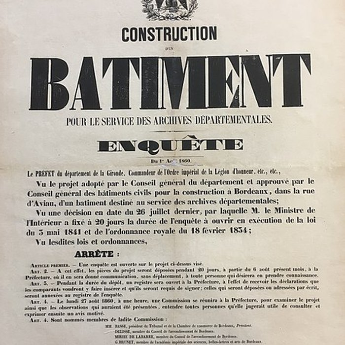 Photo de Hôtel des archives départementales de la Gironde à Bordeaux