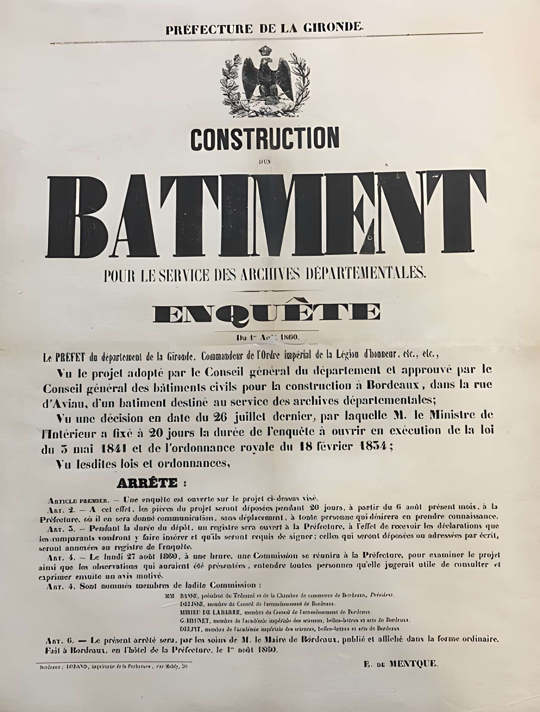 Hôtel des archives départementales de la Gironde à Bordeaux