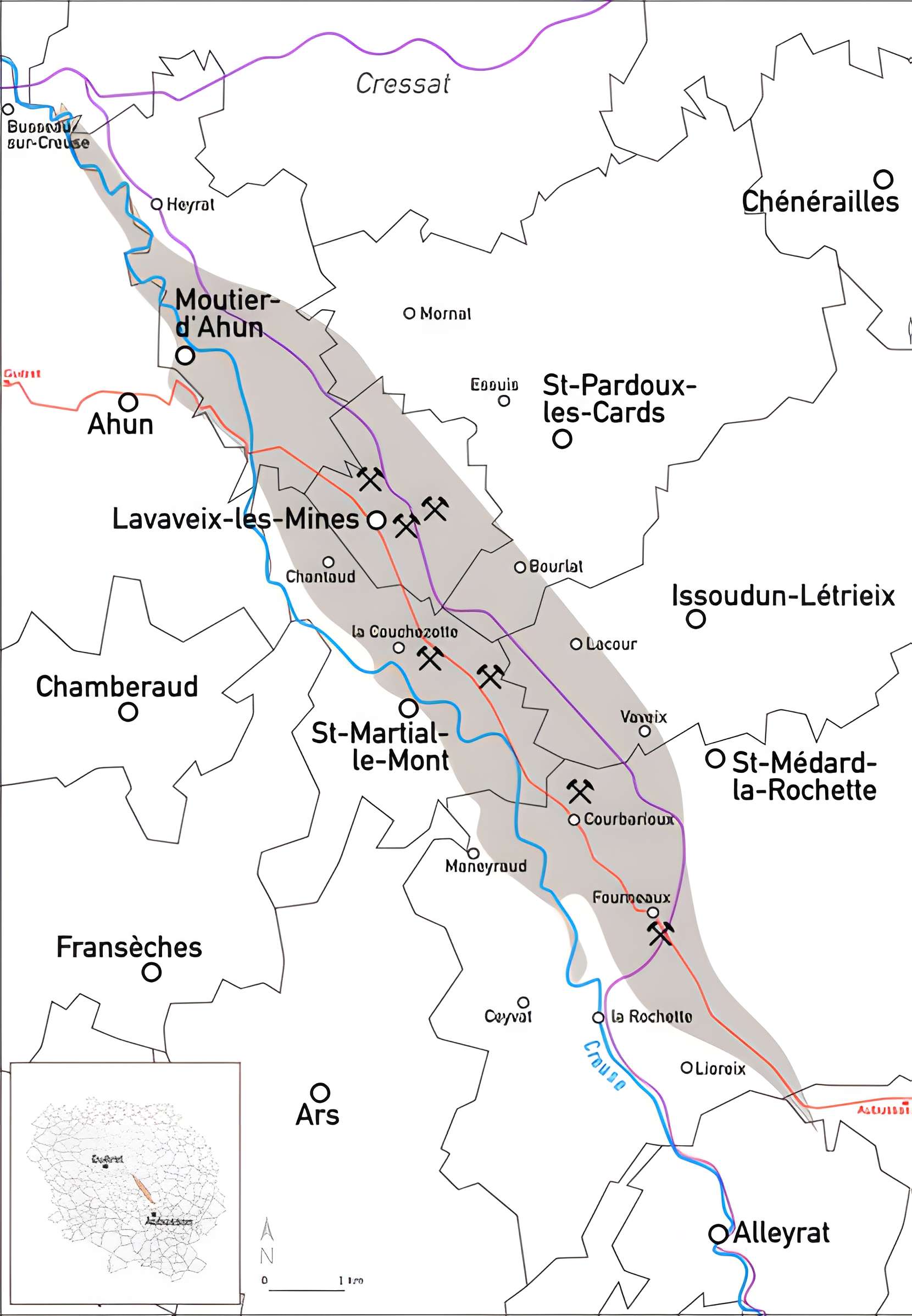 Houillères d'Ahun à Lavaveix-les-Mines