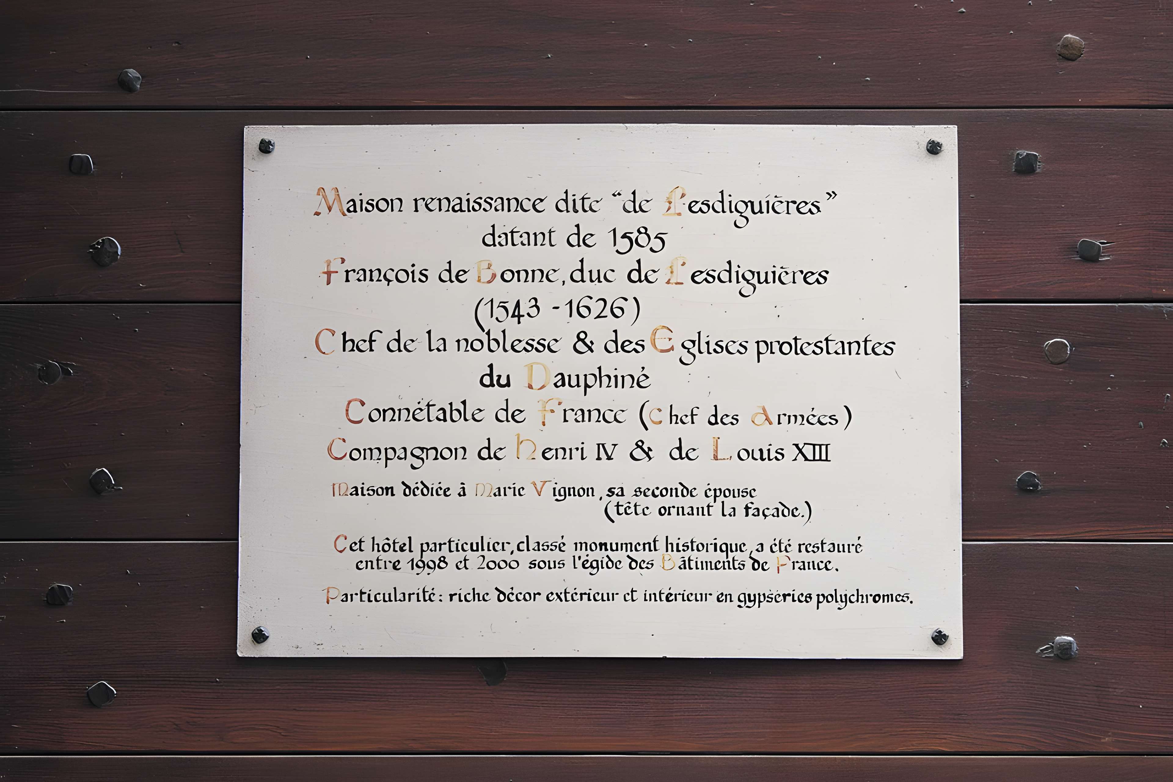 Maison de Lesdiguières à Serres