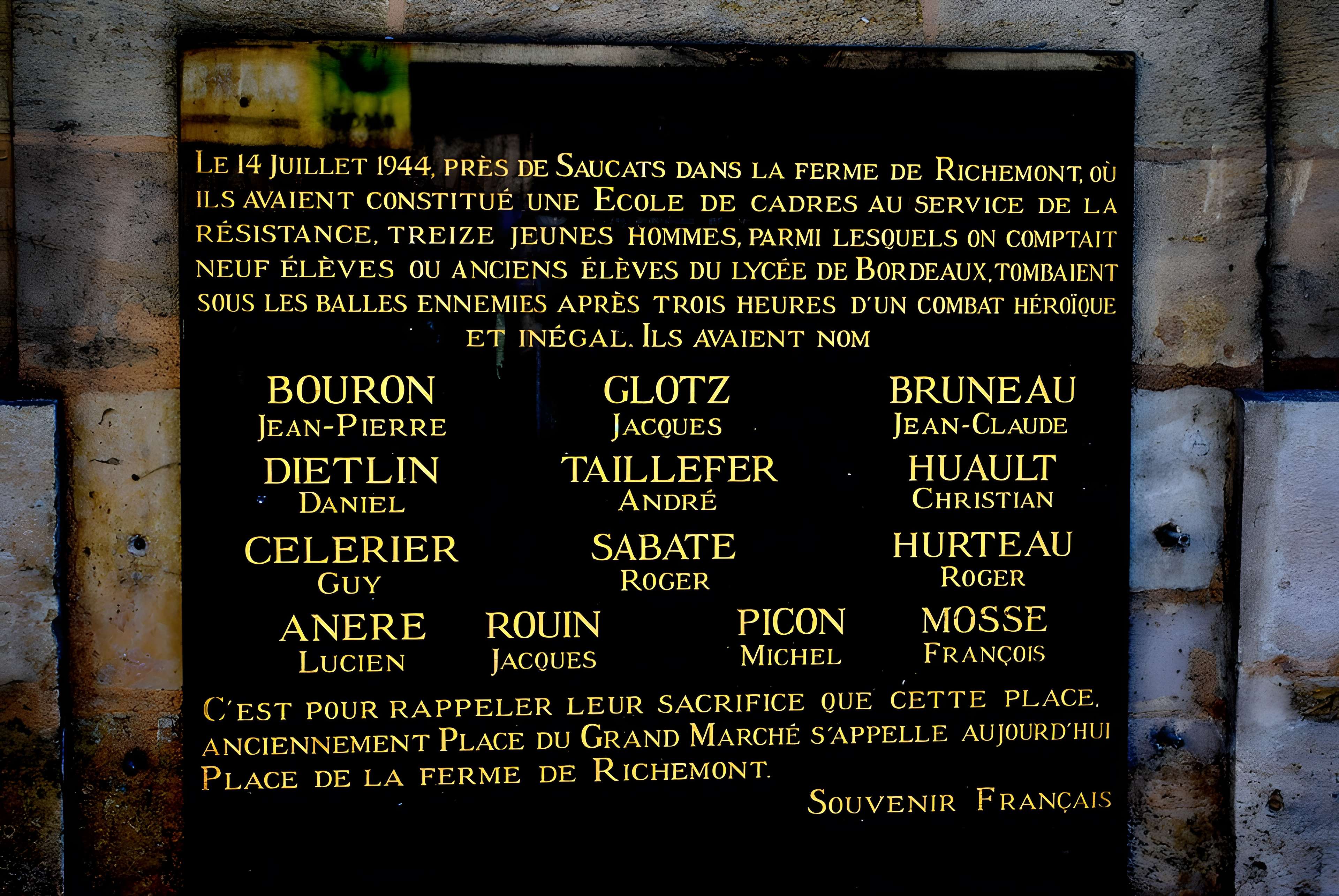 Monument aux martyrs de la Résistance du Sud-Ouest, dit mémorial de la ferme de Richemont