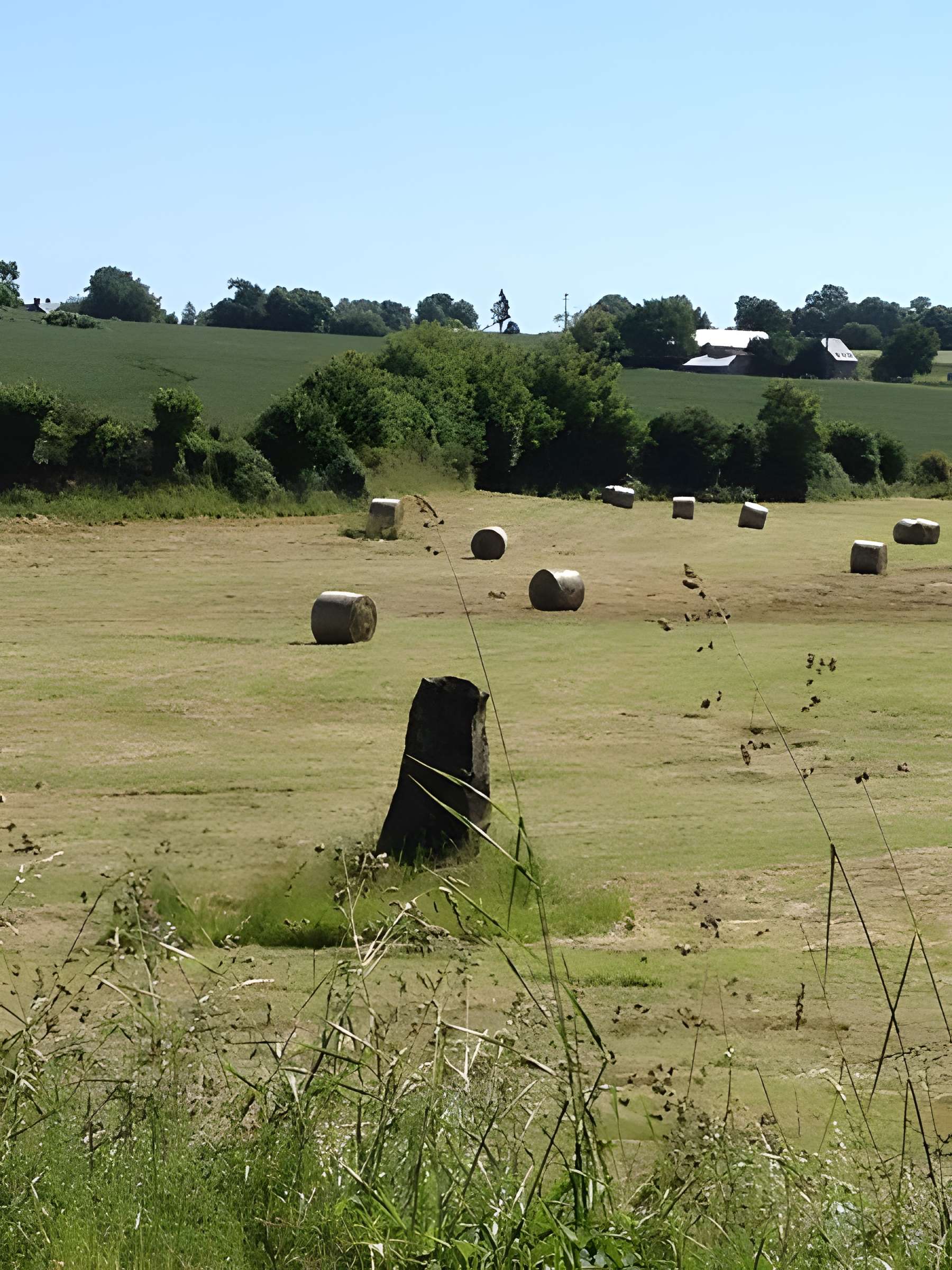 Menhir de Montcorbeau à Couesmes-Vaucé