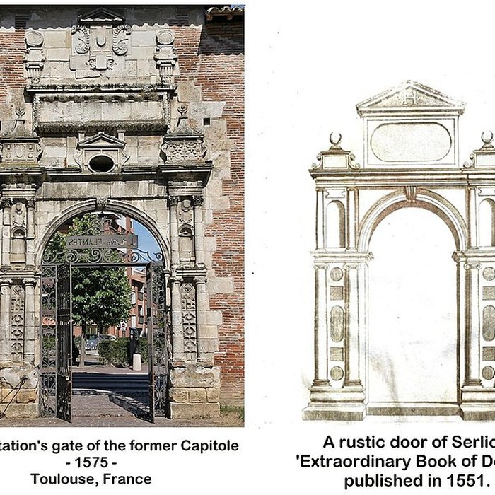 Photo de Ancienne porte du Capitole réédifiée dans le jardin des Plantes de Toulouse