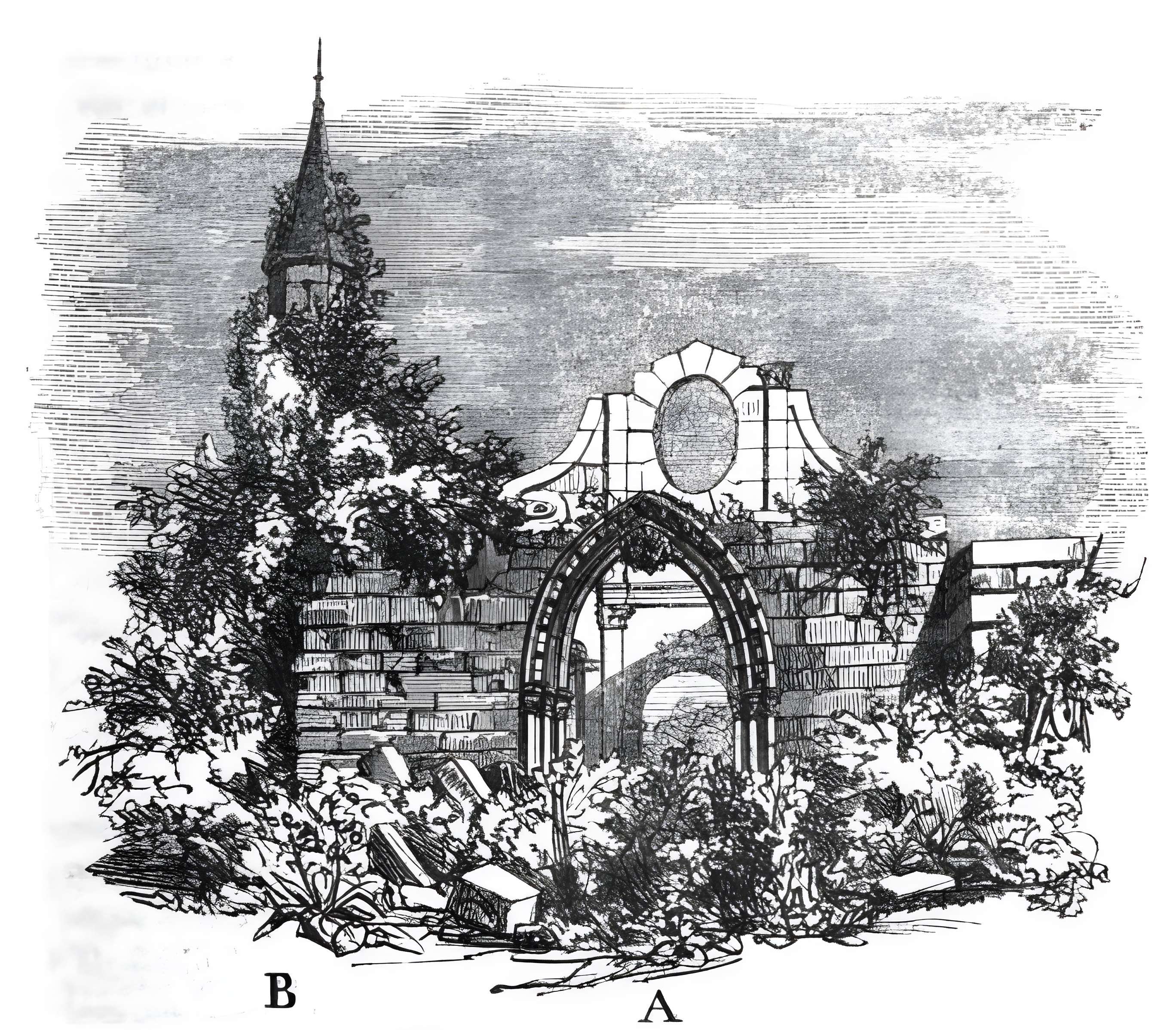 Ruines du prieuré de Saint-Pierre-en-Chastres dans la forêt de Compiègne