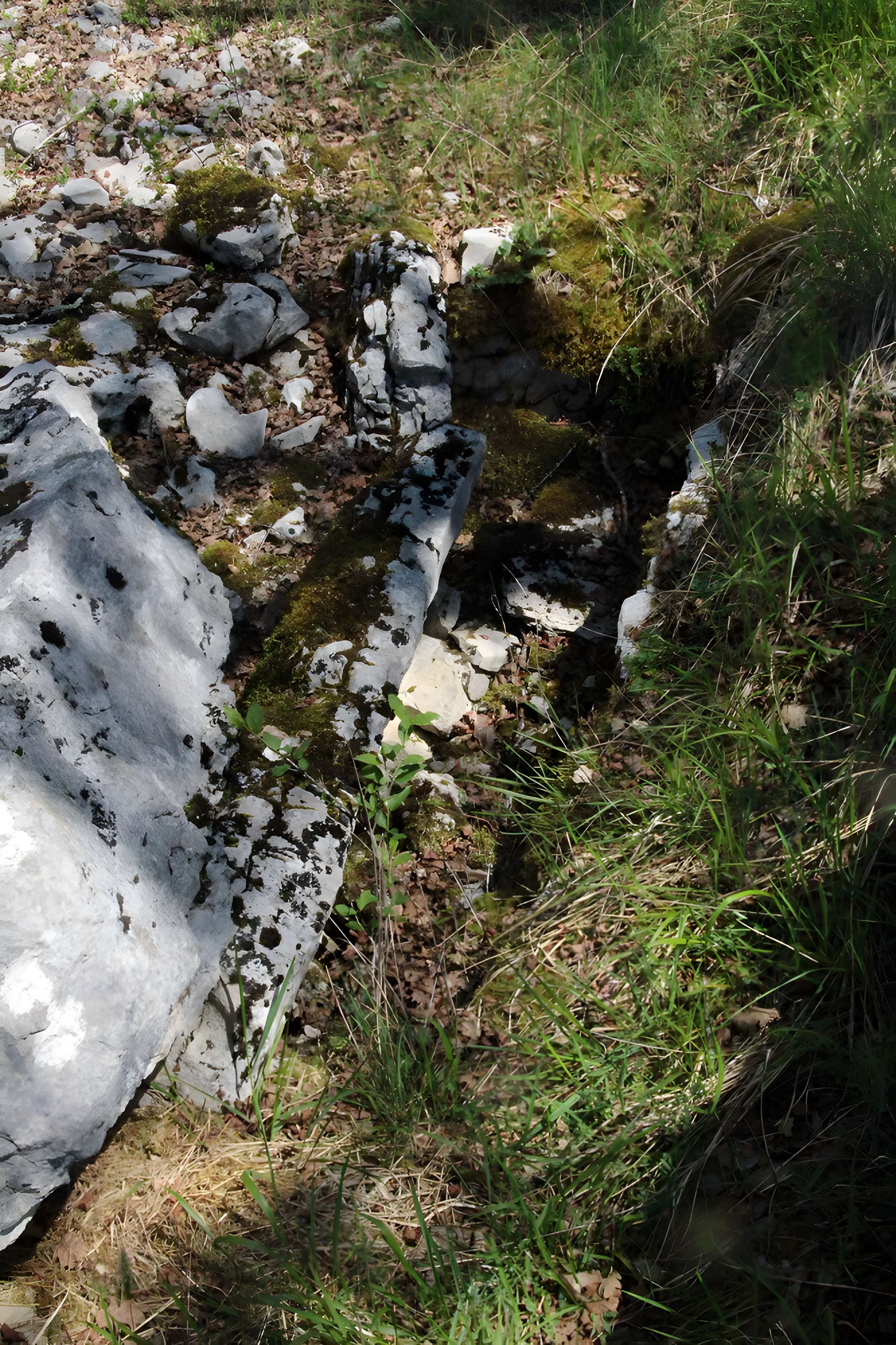 Site archéologique du dolmen de Peyre de l'Homme à Durbans  pied du couloir