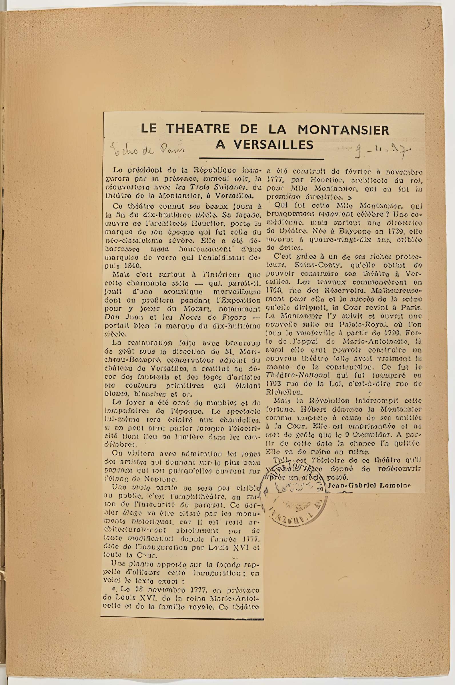 Théâtre Montansier de Versailles