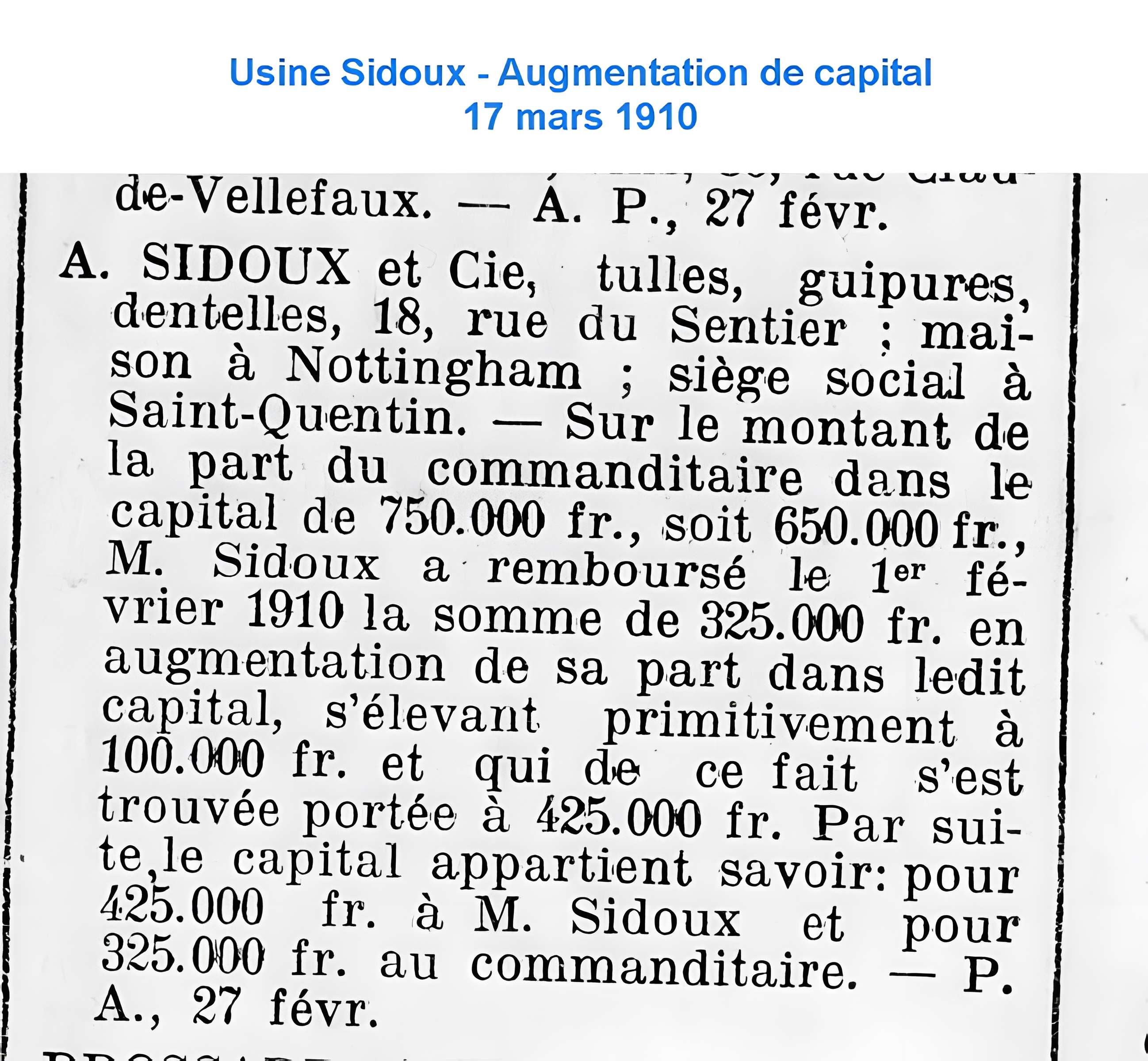 Usine Sidoux de Saint-Quentin