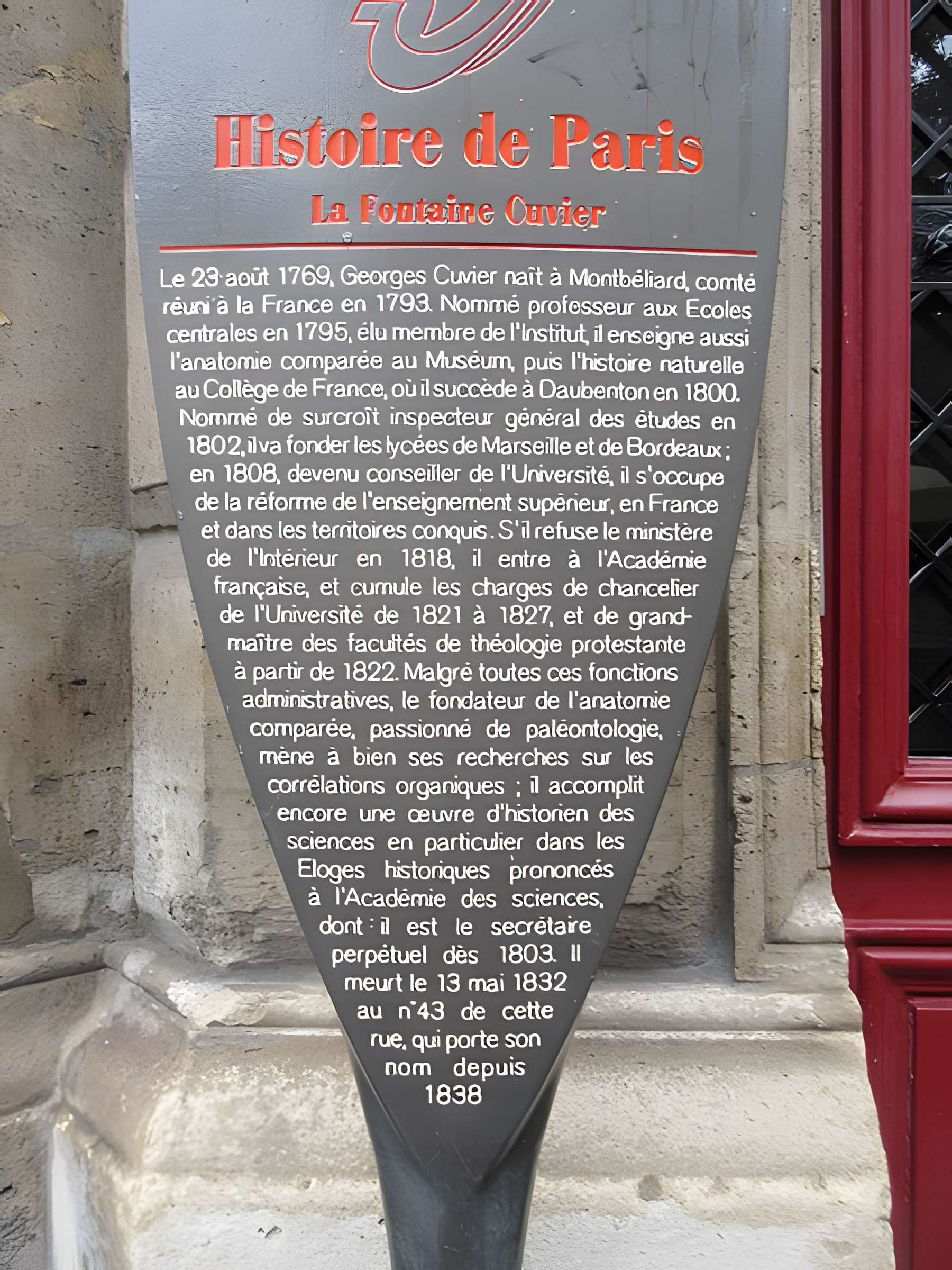 Fontaine Cuvier à Paris