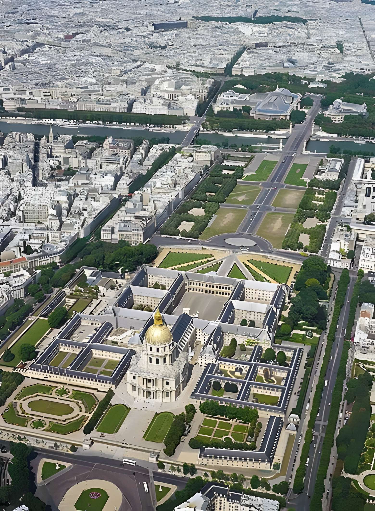 Hôtel des Invalides - Paris 7ème . Vue aérienne
