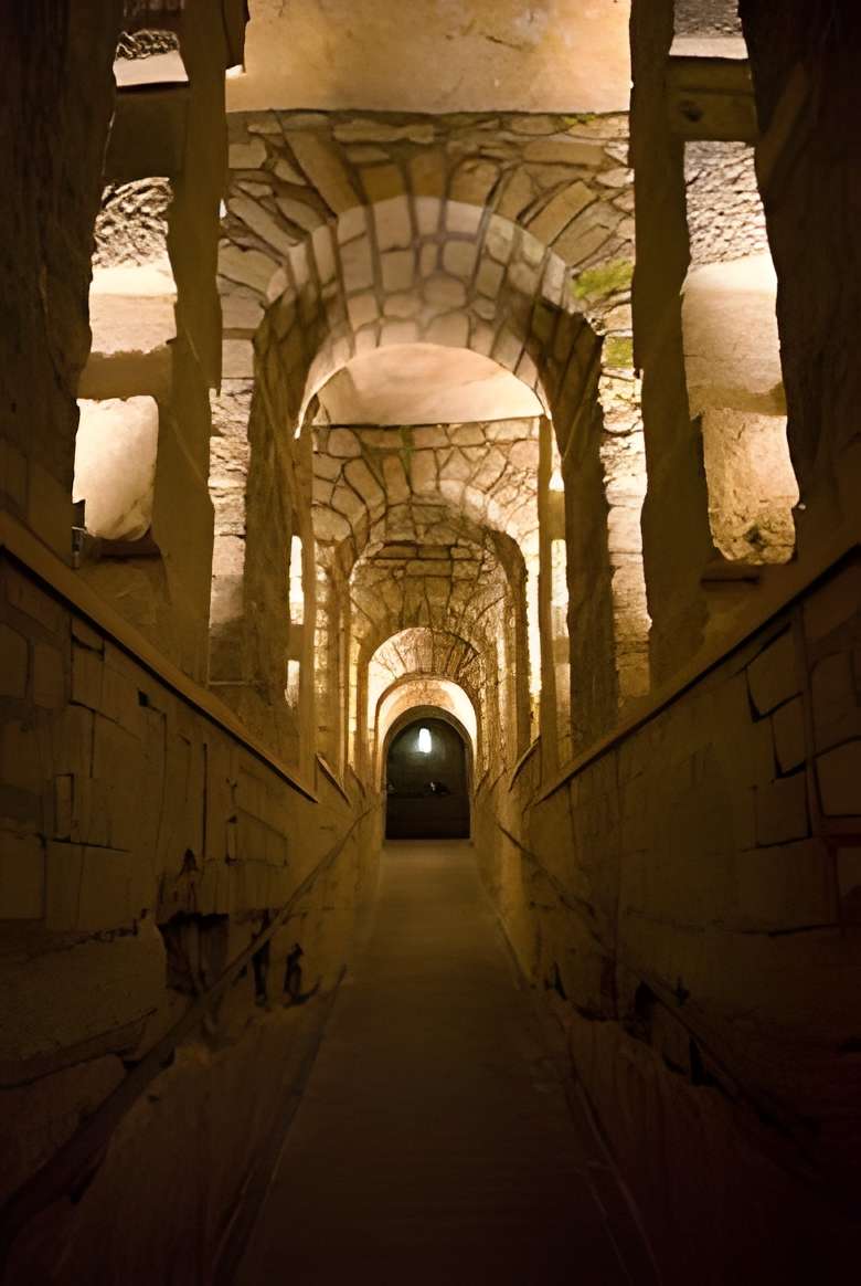 Catacombes de Paris . Le passage dit des doubles carrières 