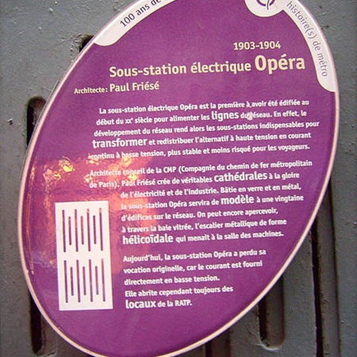 Photo de Sous-station Opéra - Paris 9ème