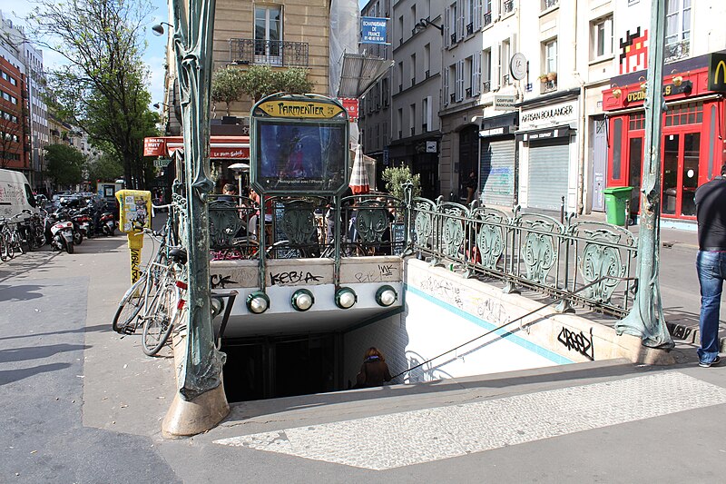 Édicule Guimard de la station Parmentier - Paris 11ème