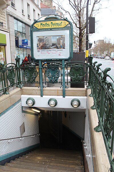 Édicule Guimard de la station Mouton-Duvernet - Paris 14ème