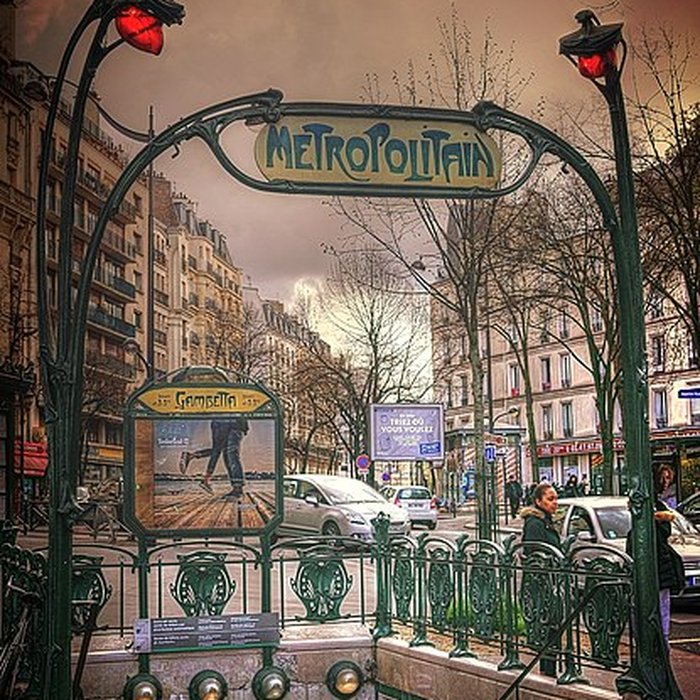 Photo de Édicule Guimard de la station Gambetta - Paris 20ème