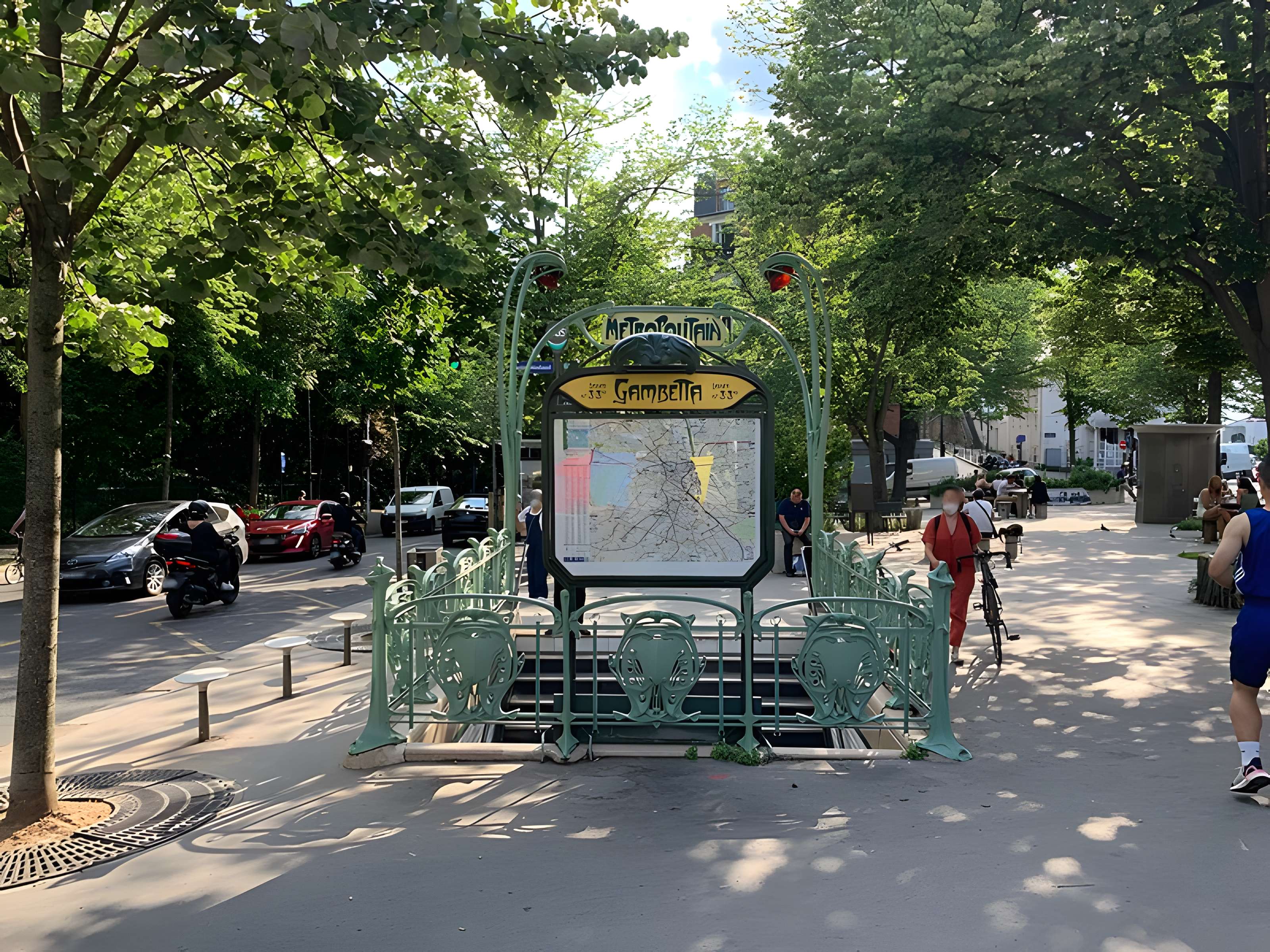 Édicule Guimard de la station Gambetta - Paris 20ème