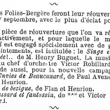 Théâtre des Folies Bergère à Paris