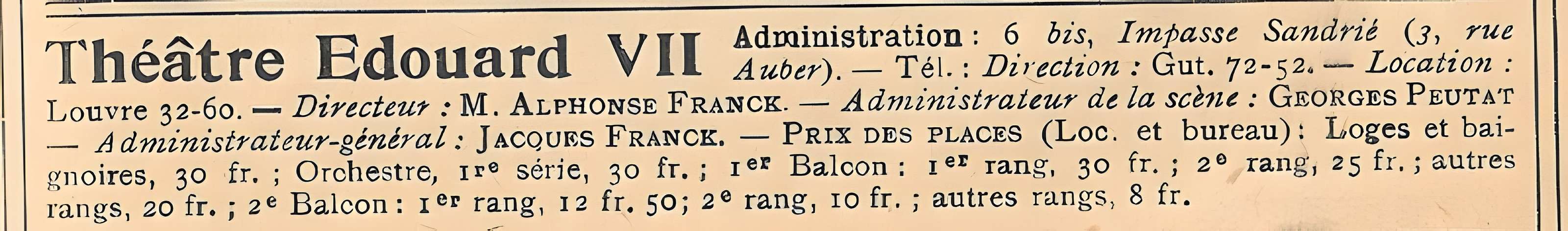 Théâtre Édouard VII - Paris 9ème
