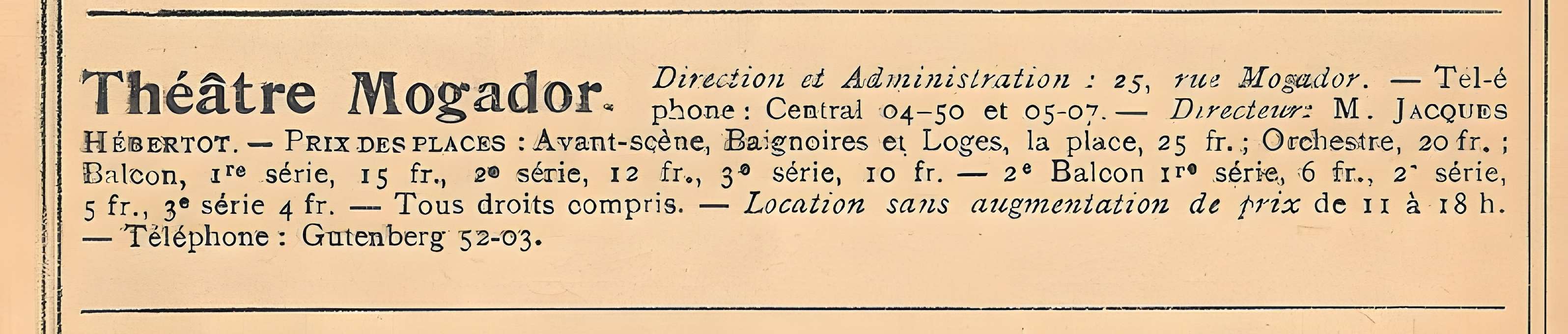 Théâtre Mogador - Paris 9ème