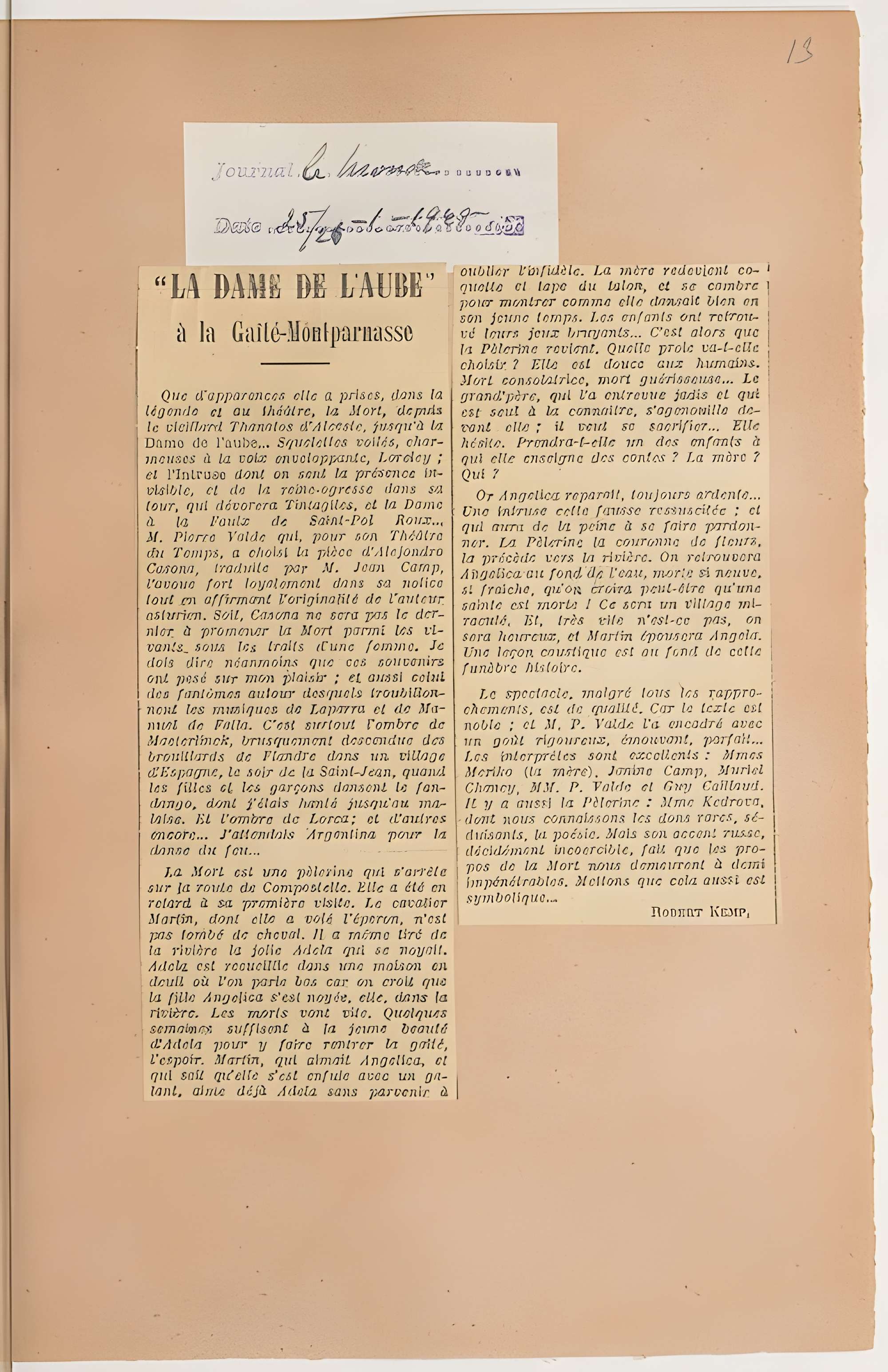Théâtre Montparnasse ; Théâtre Montparnasse-Gaston Baty
