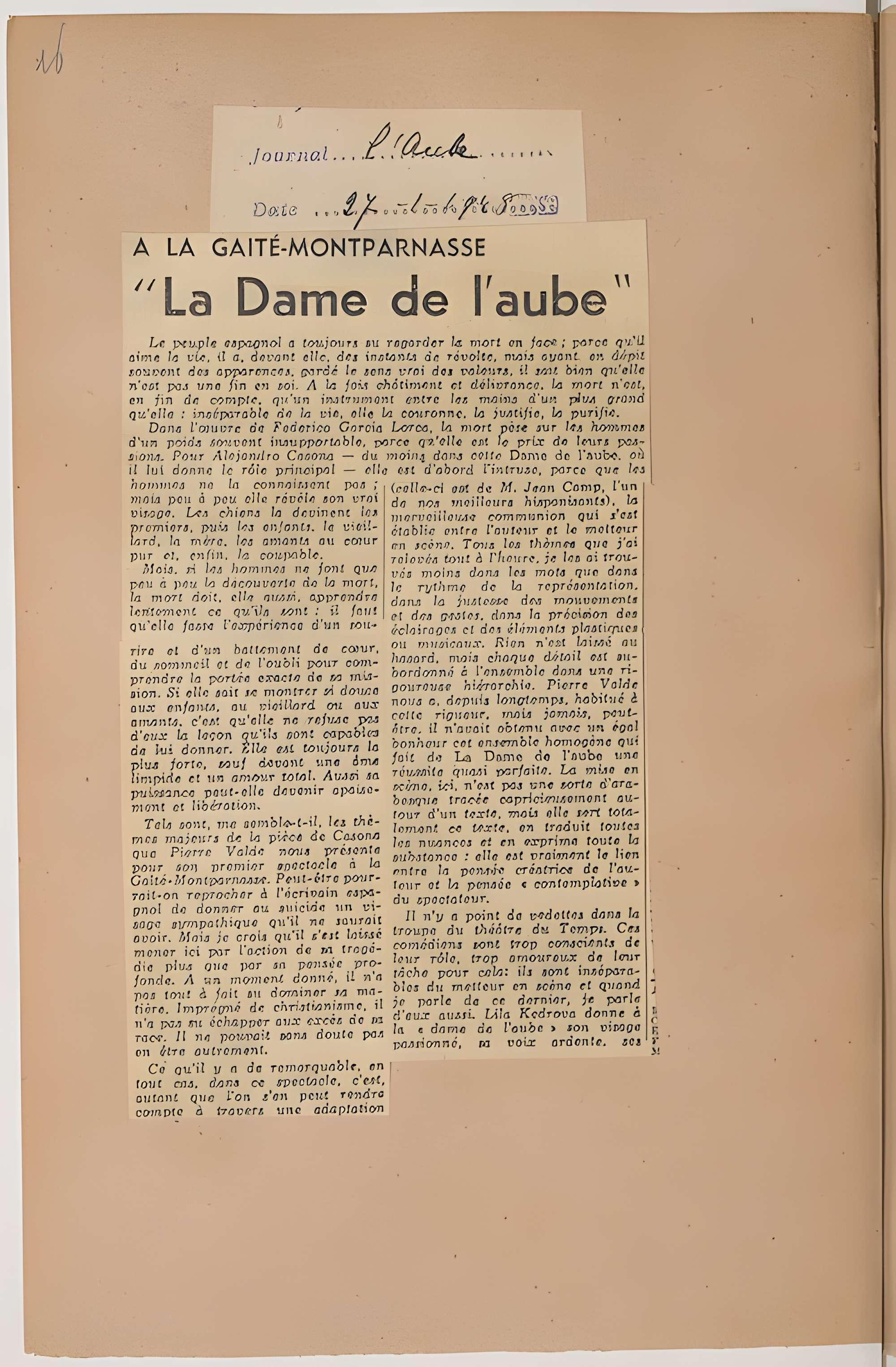 Théâtre Montparnasse ; Théâtre Montparnasse-Gaston Baty