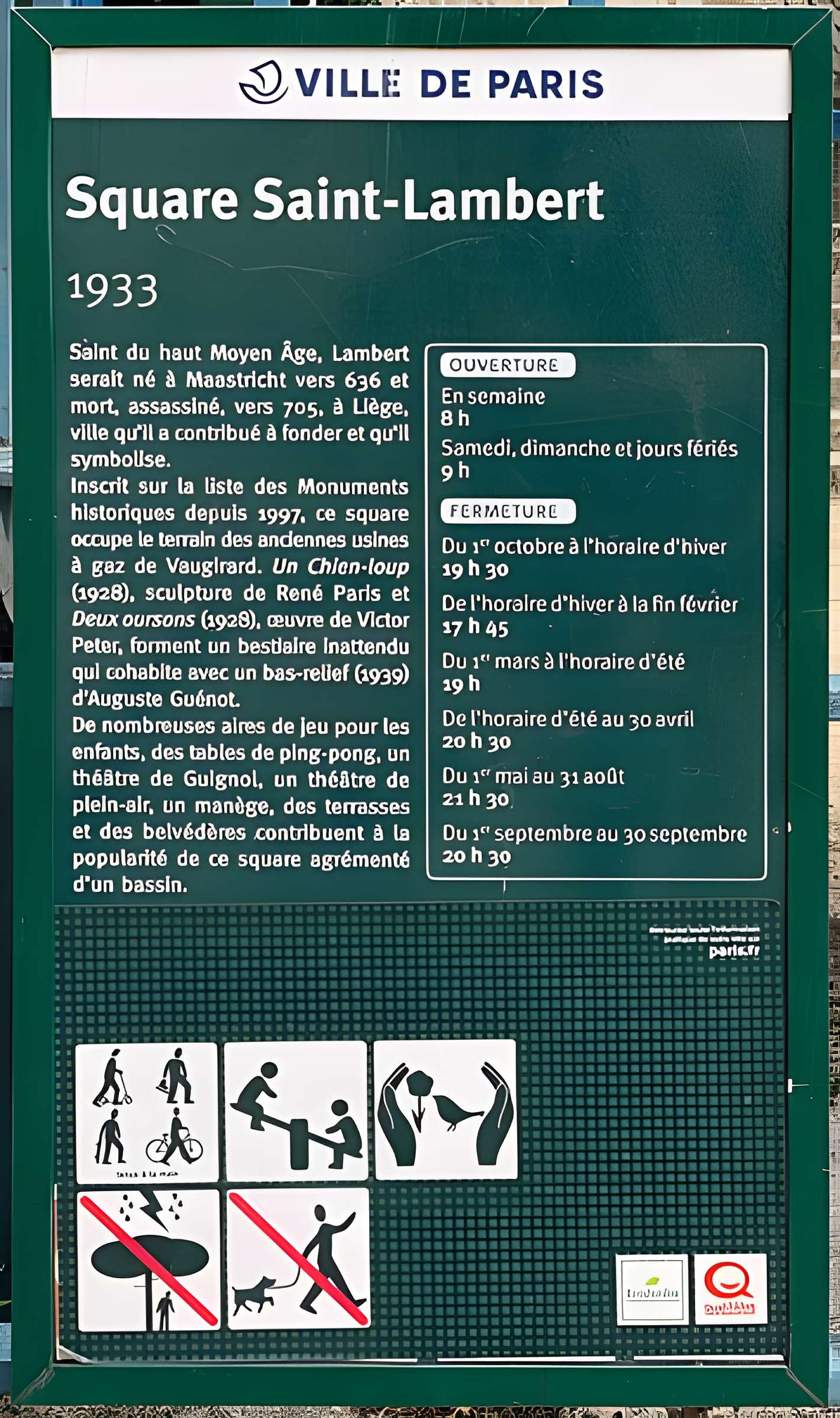 Square Saint-Lambert - Paris 15ème