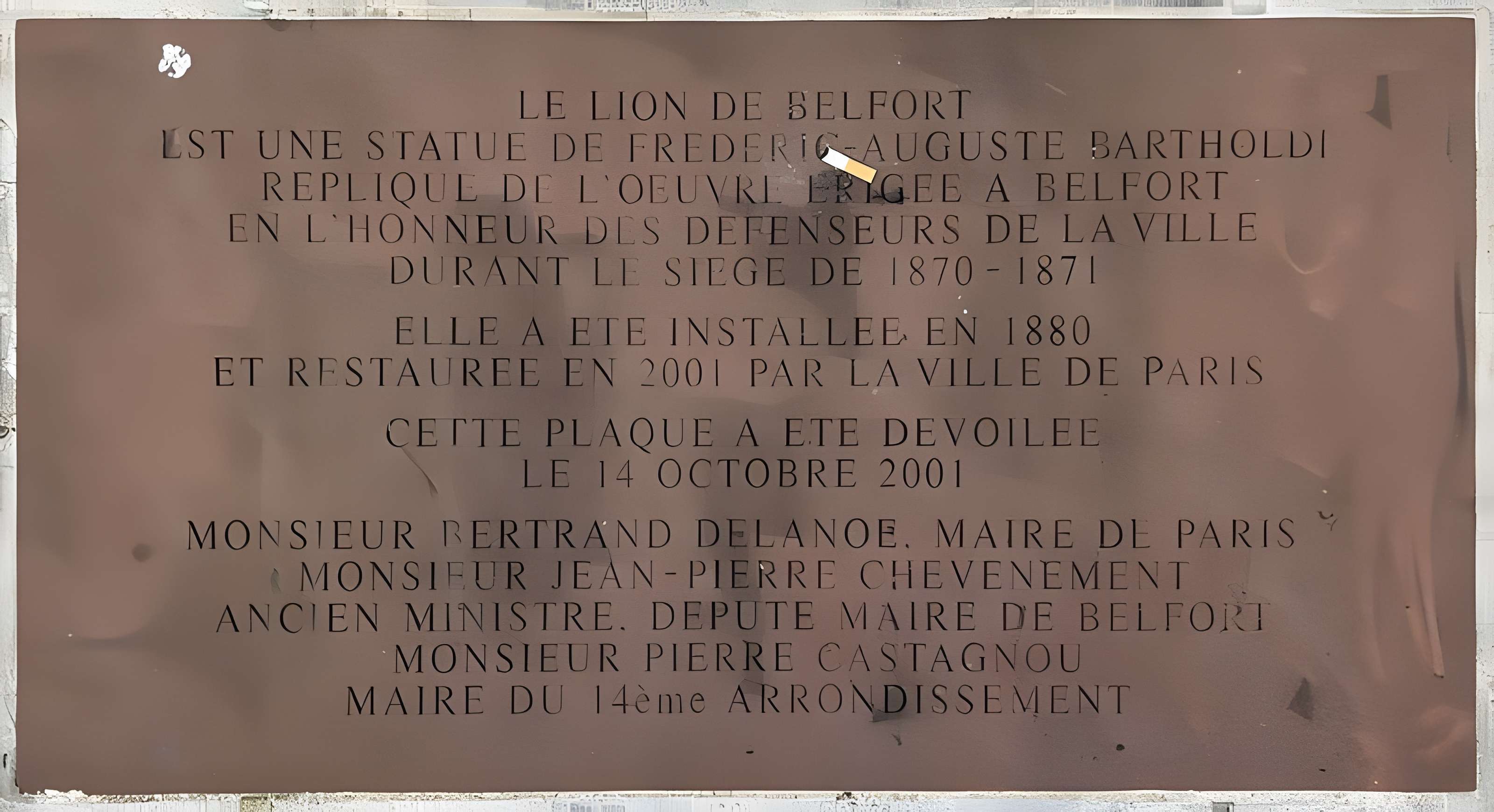 Lion de Belfort - Paris 14ème