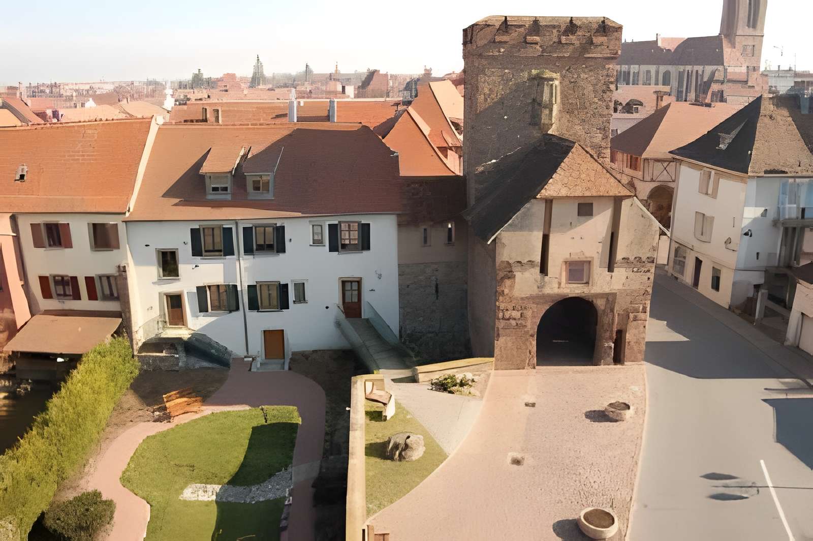 Musée de la Porte de Thann à Cernay vue aérienne