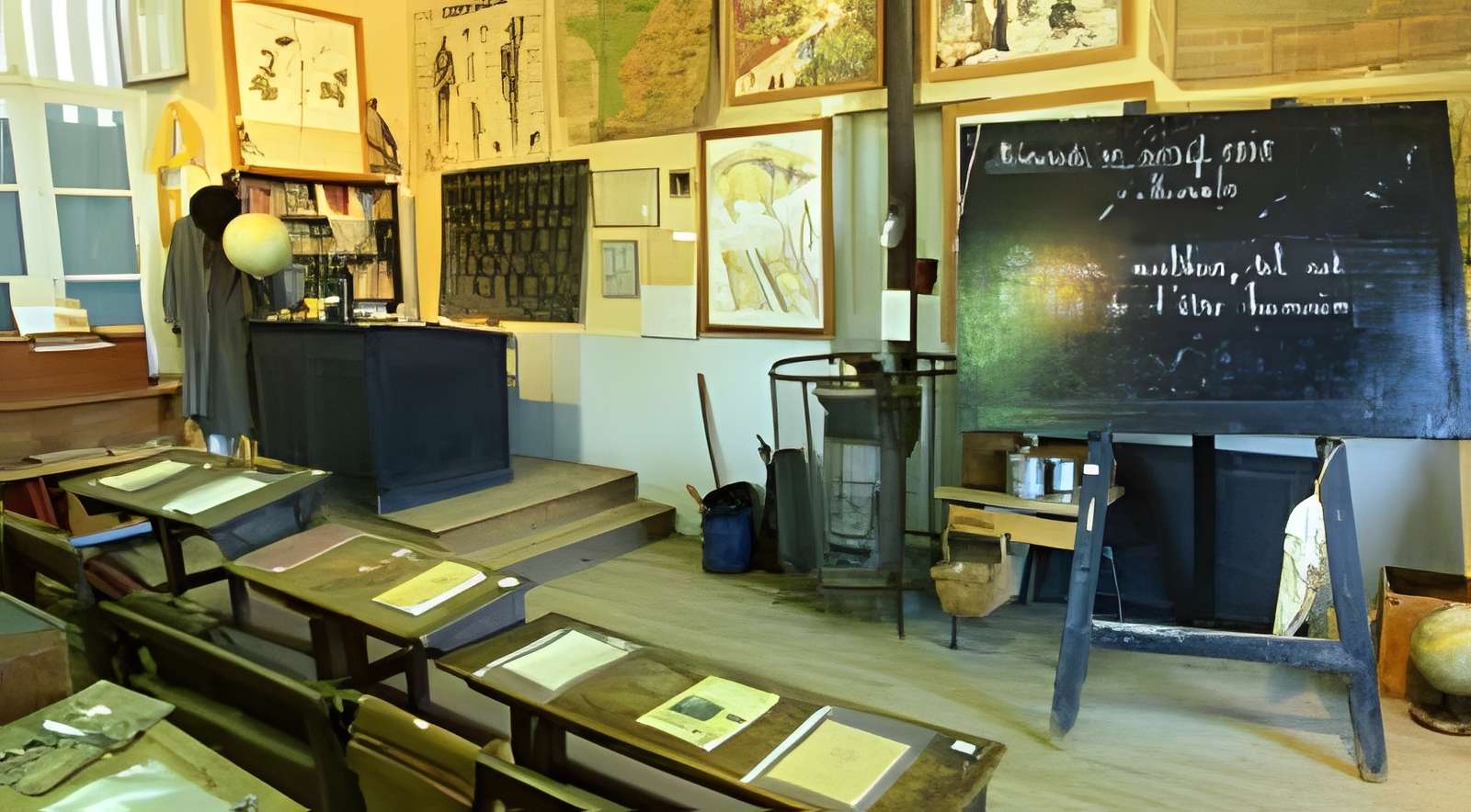 Musée de l'École à Châtelus  intérieur du musée