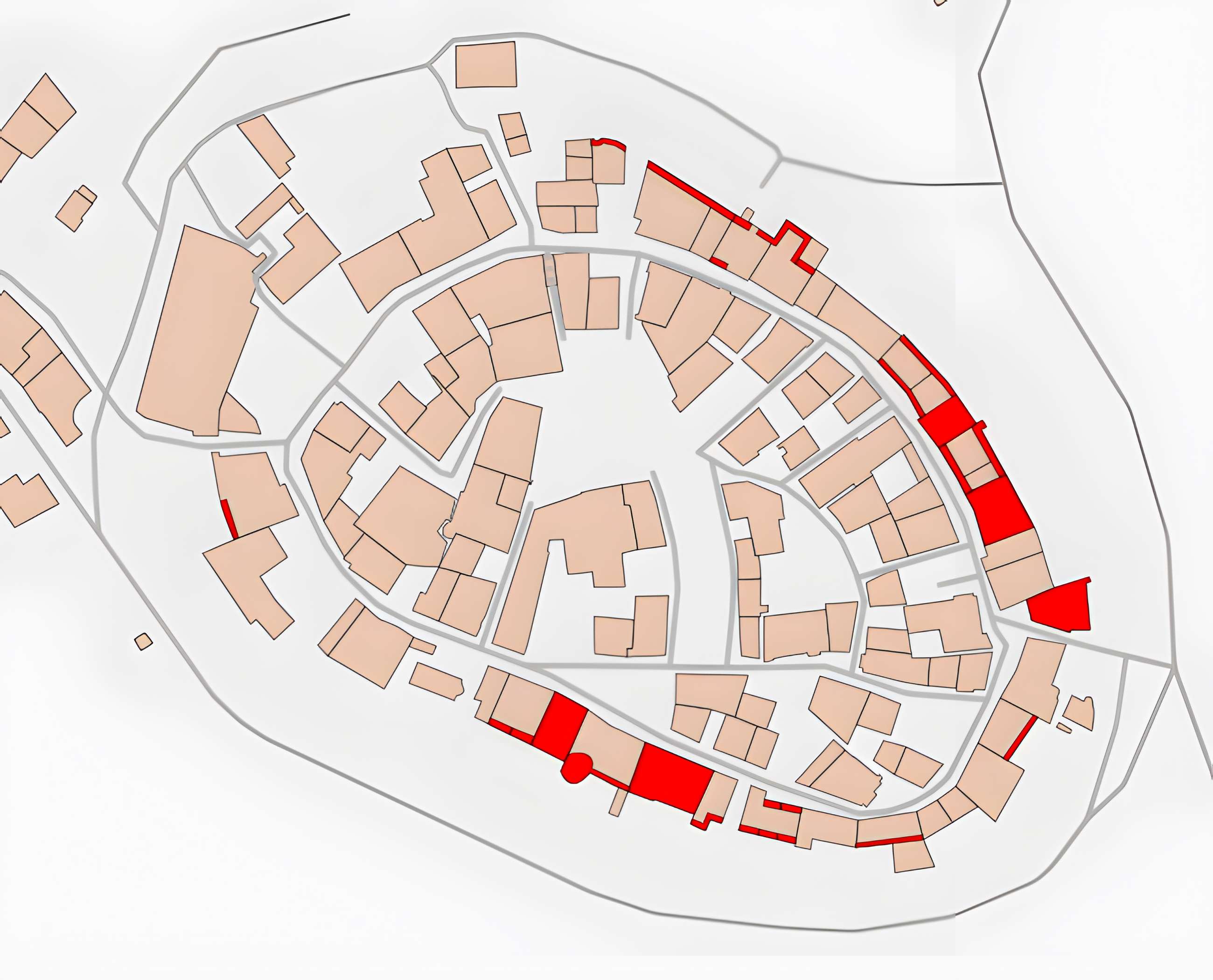 Rempart attenant à des immeubles