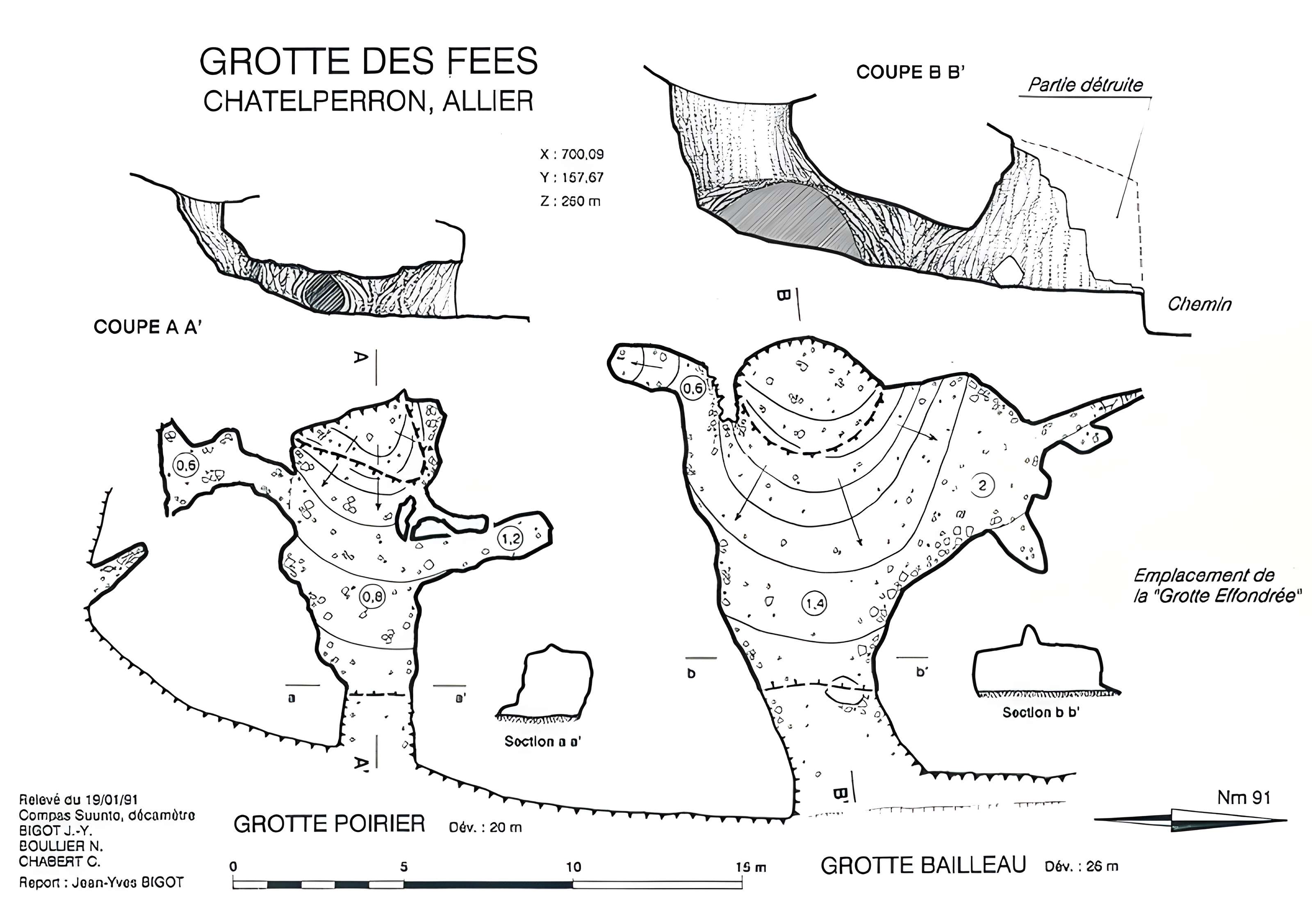 Deux grottes préhistoriques situées dans le domaine des Bernards