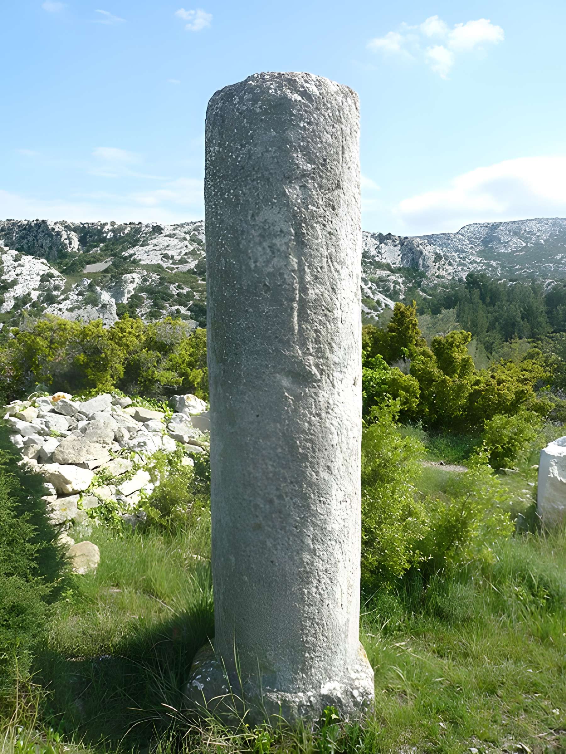 Bornes milliaires et vestiges d'habitat