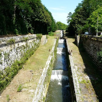Canal de Lalinde groupe des écluses, y compris le bassin de croisement, ponts supérieur et inférieur, façades et toitures des maisons éclusières aval et amont, lieudit Tuilières