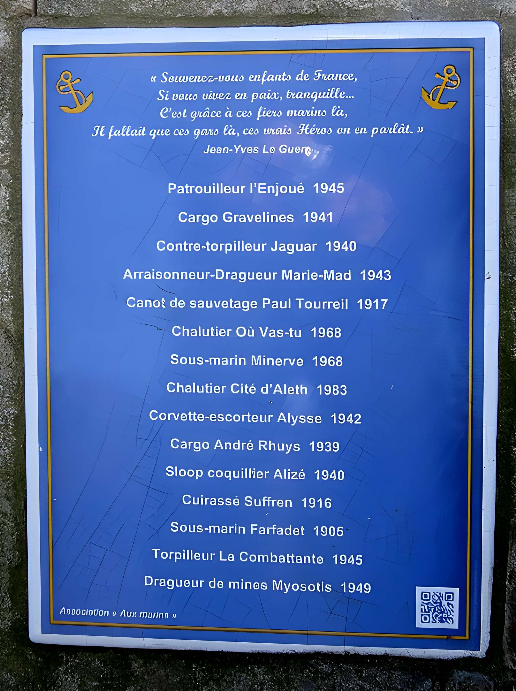 Monument aux marins morts pour la France durant la Première Guerre mondiale