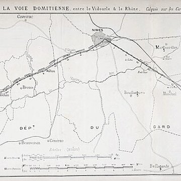 Via Domitia également sur communes de Redessan et Jonquières-Saint-Vincent, dans le Gard, et Castelnau-le-Lez, dans lHérault