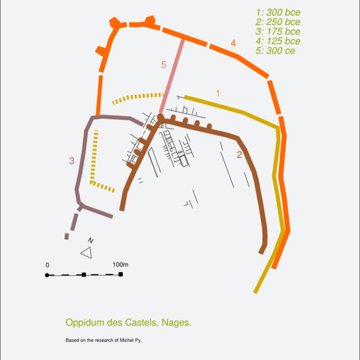 Oppidum de Roque de Viou également sur commune de Nages-et-Solorgues
