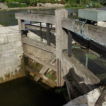 Site du barrage éclusé mobile à aiguilles de Nitray