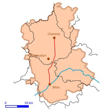 Voie gallo-romaine dite voie de Jules César ou chemin de Chartres également sur communes de Sémerville, Membrolles et La Colombe