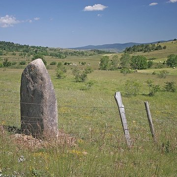 Vingt-trois menhirs sis au hameau de la Veyssière, autour de la source du ruisseau de Ruas
