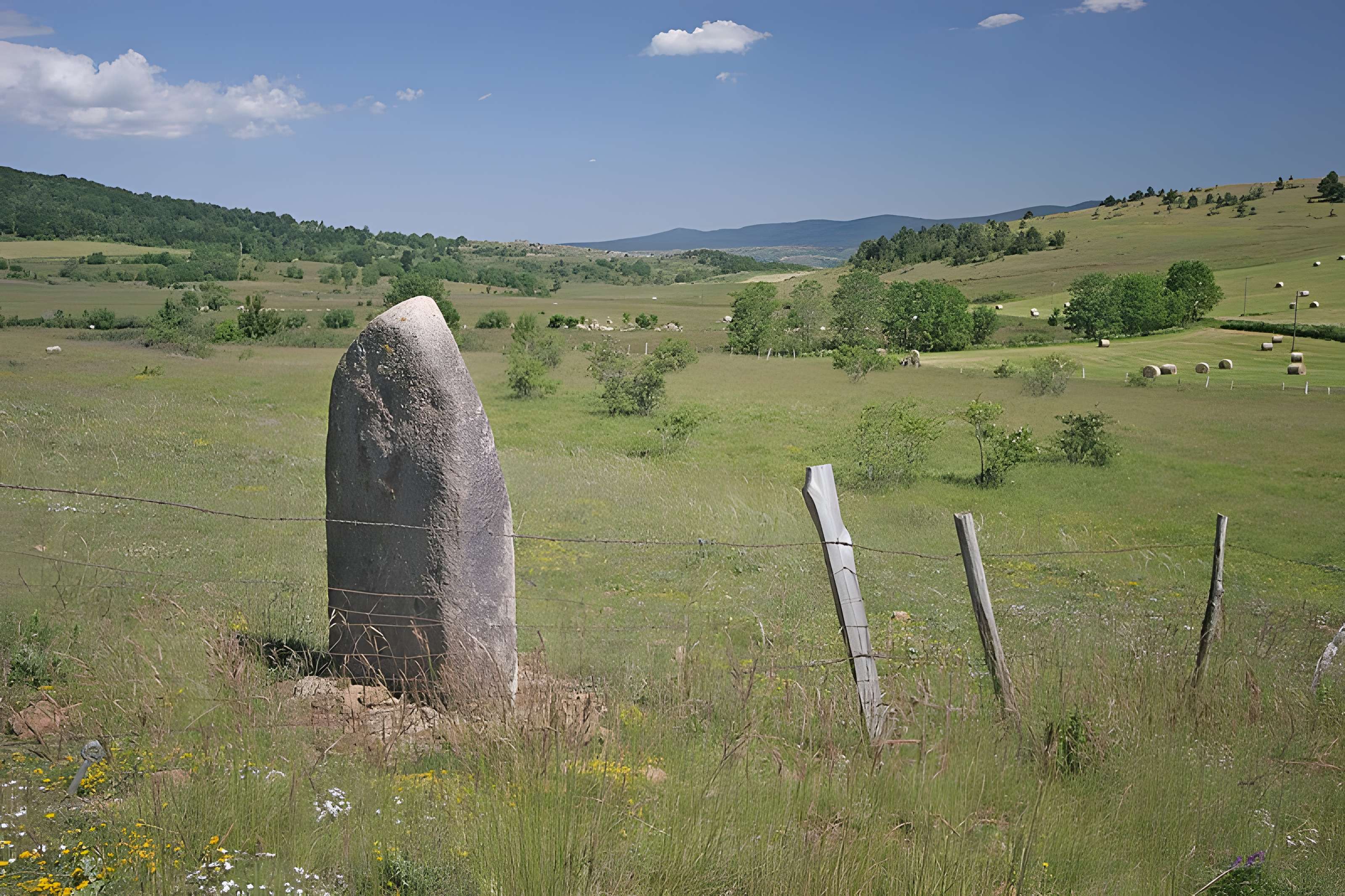 Vingt-trois menhirs sis au hameau de la Veyssière, autour de la source du ruisseau de Ruas