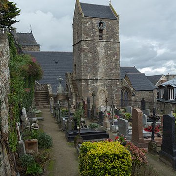 Cimetière communal et son enceinte entourant léglise