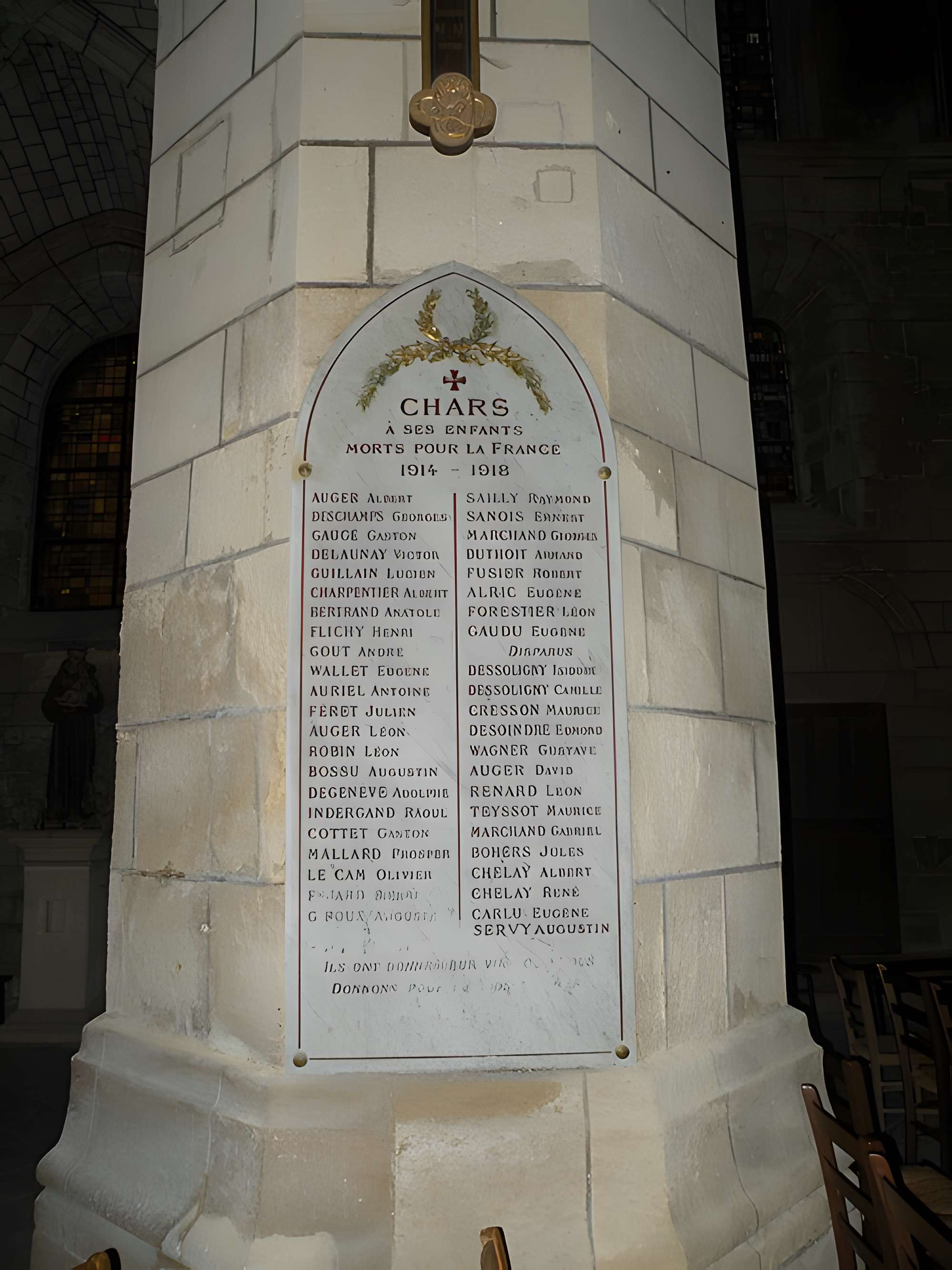 Bas-relief sculpté à la mémoire des soldats du 363e Régiment d'Infanterie