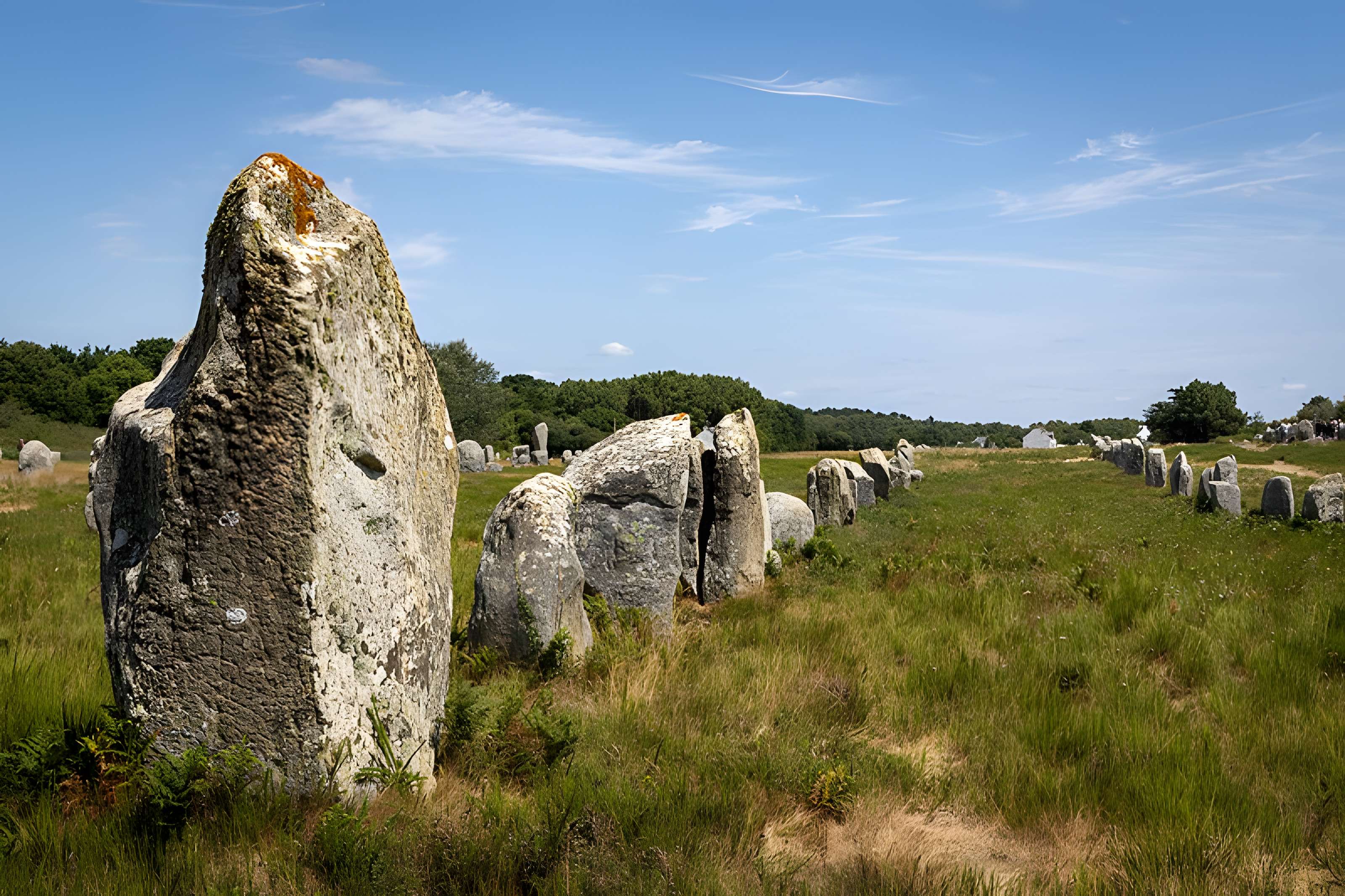 Six menhirs de l'enceinte du Ménec