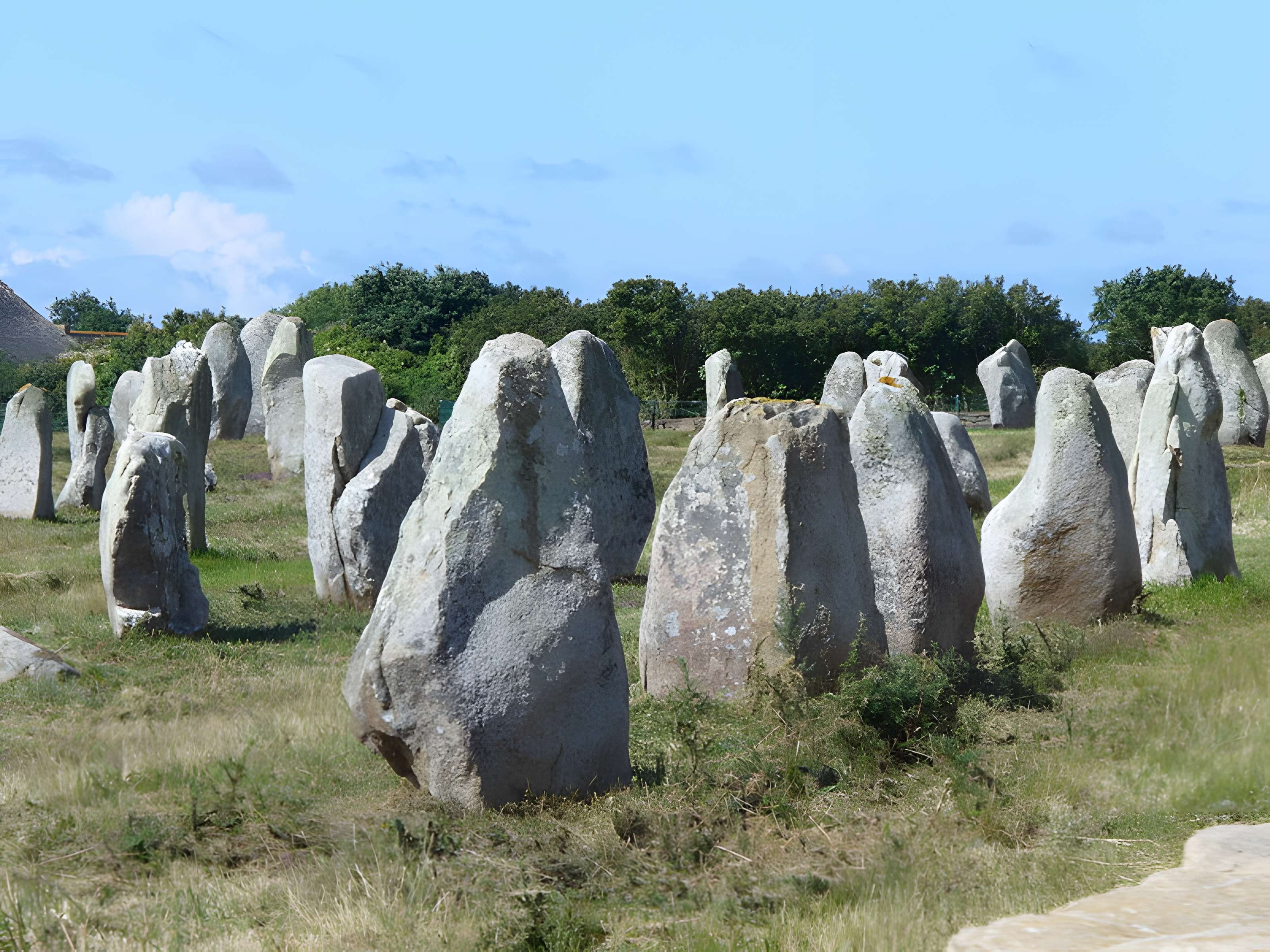 Six menhirs de l'enceinte du Ménec