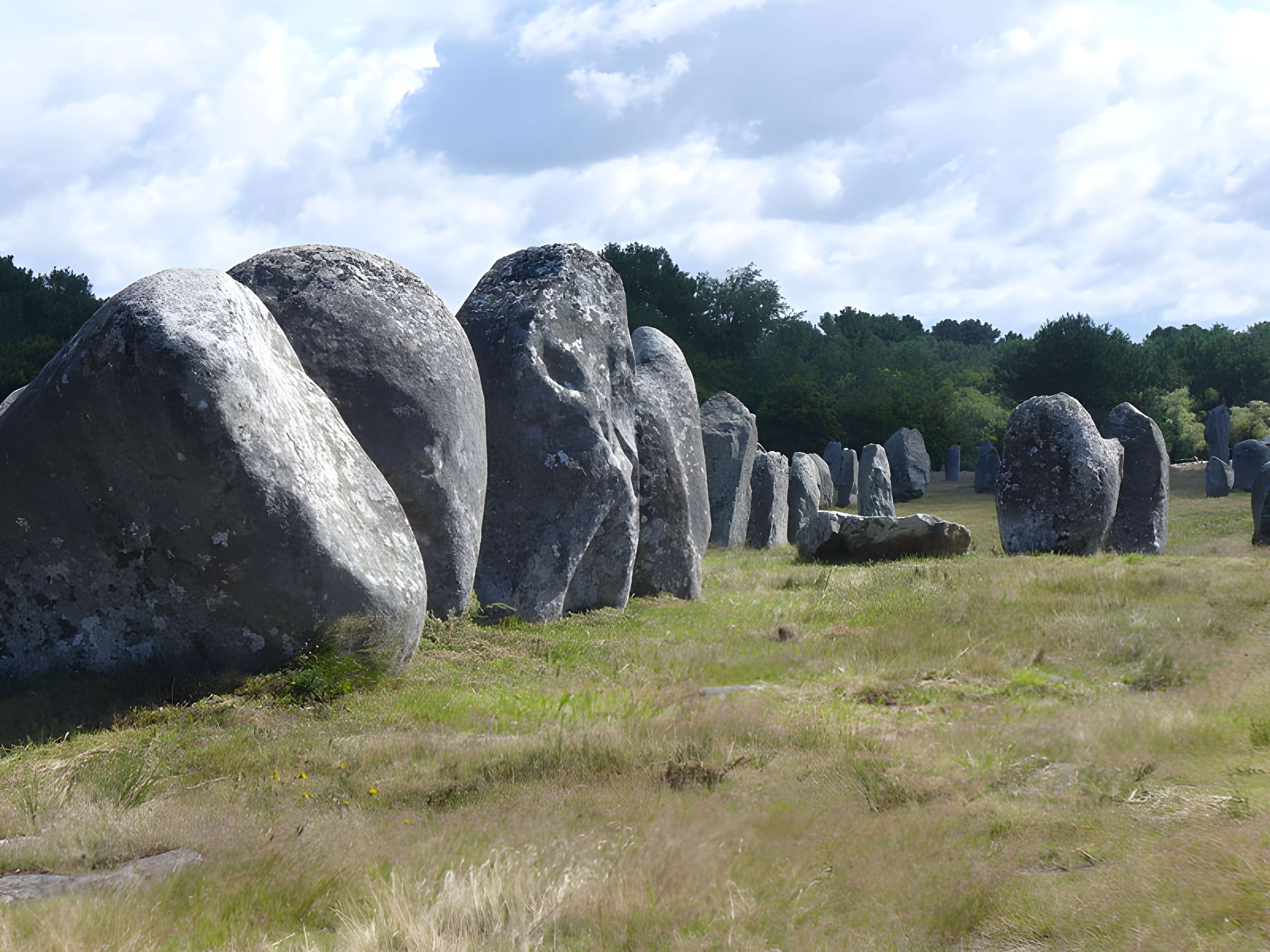 Six menhirs de l'enceinte du Ménec