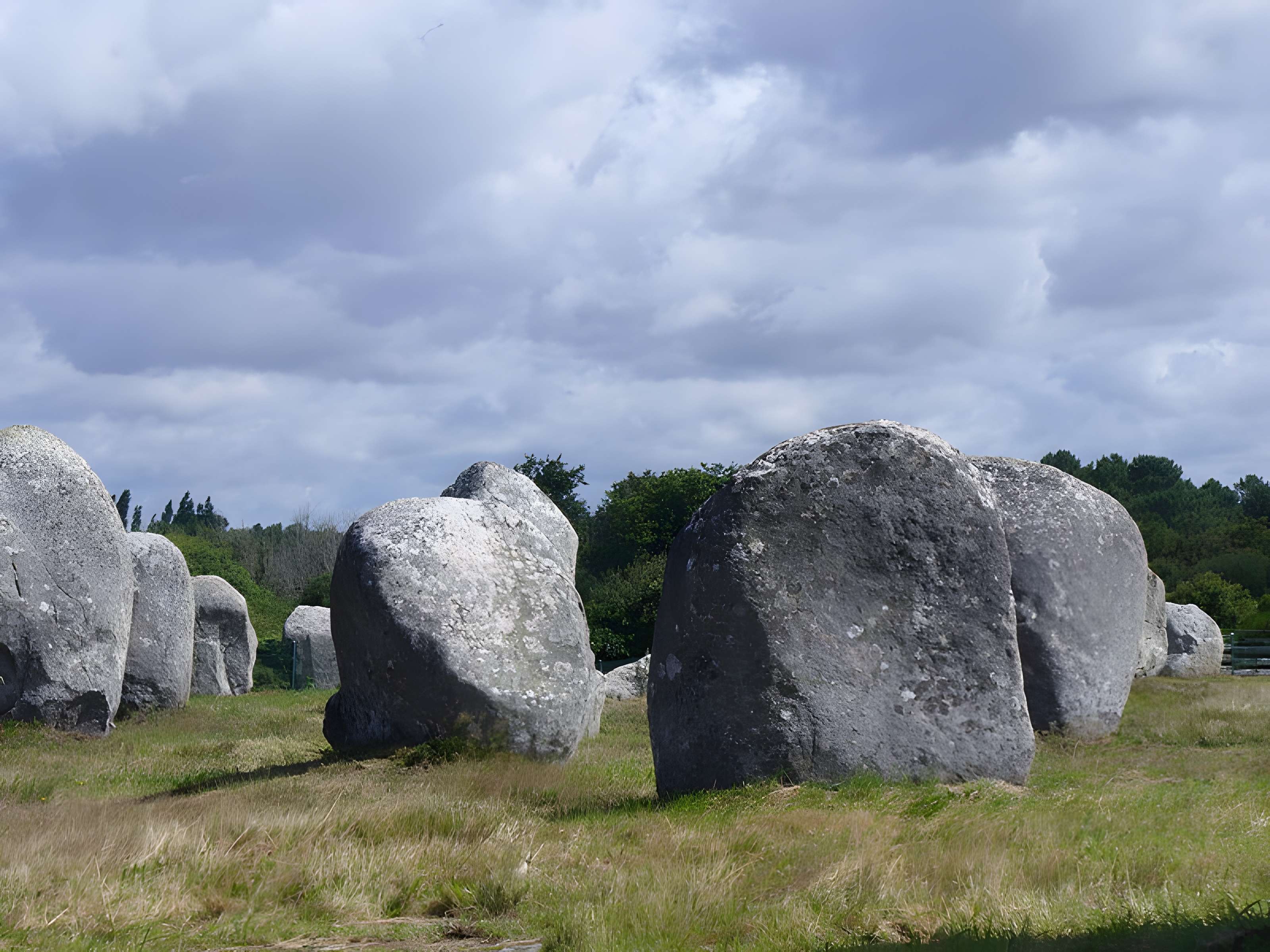 Six menhirs de l'enceinte du Ménec