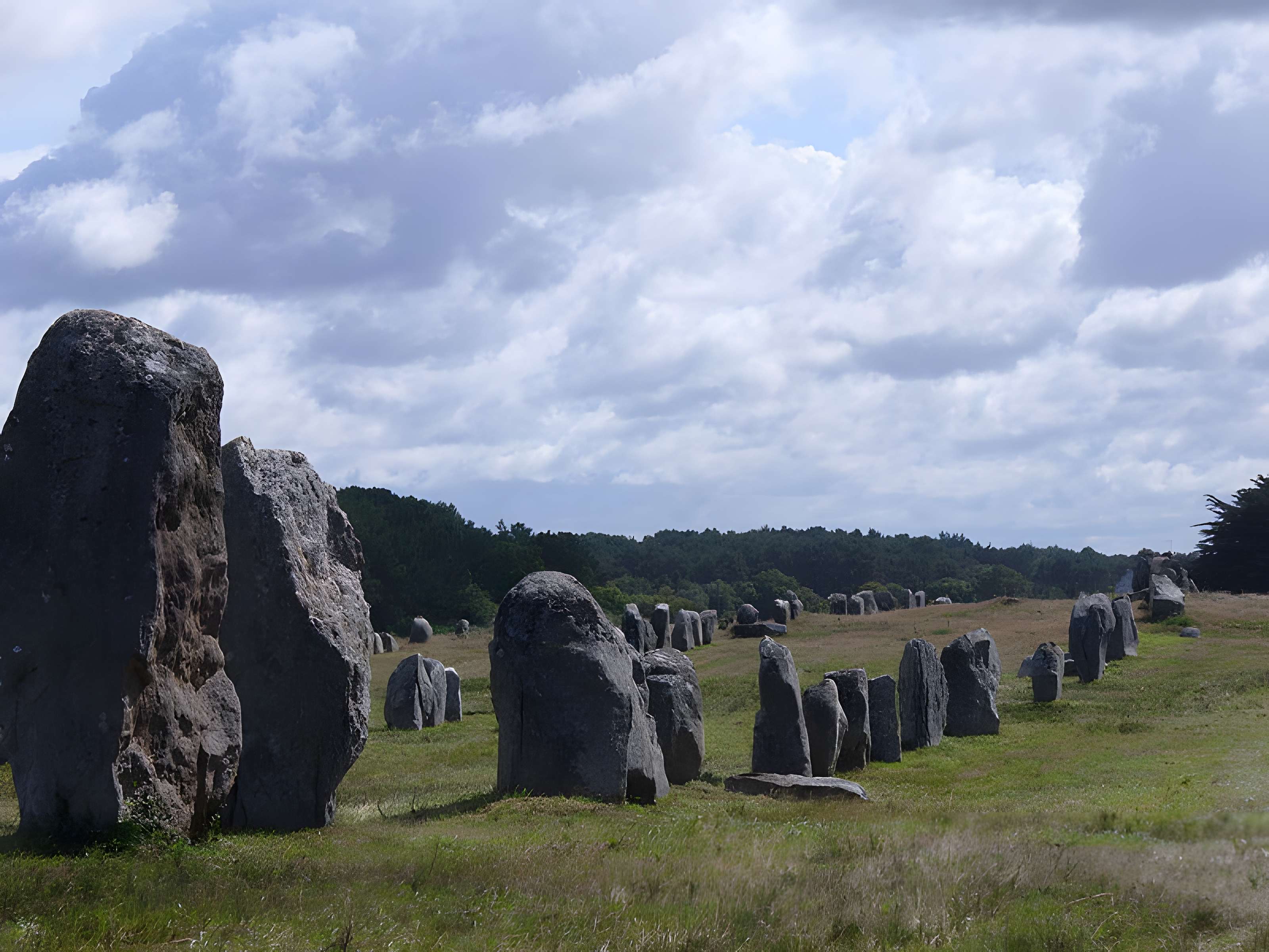 Six menhirs de l'enceinte du Ménec
